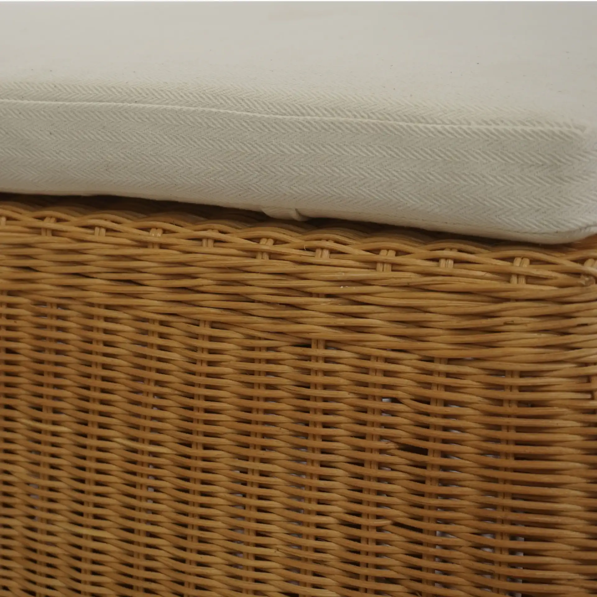 Hylda Rattan Bench in Natural / White in a styled room