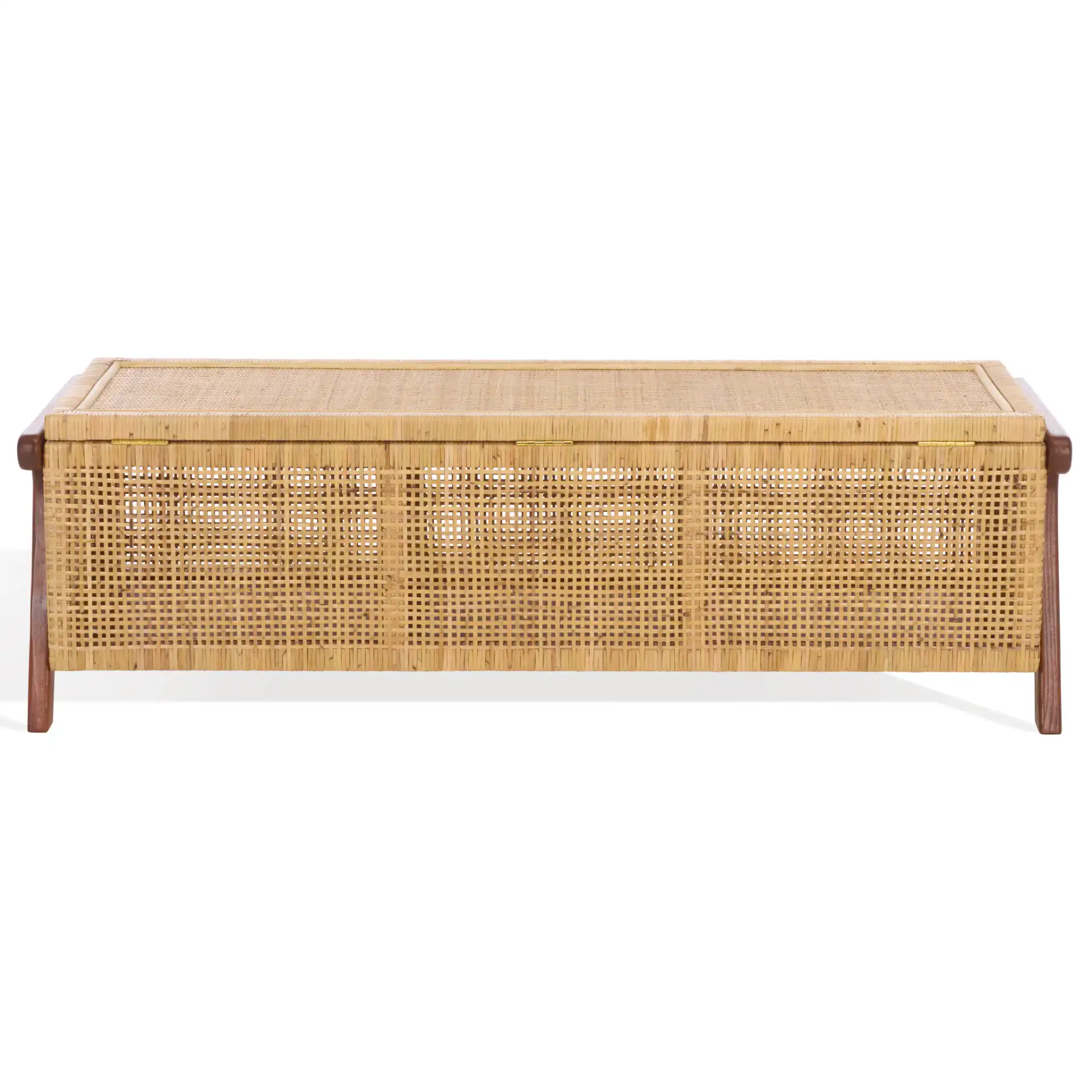 Irena Storage Trunk in Natural / Walnut, detail view