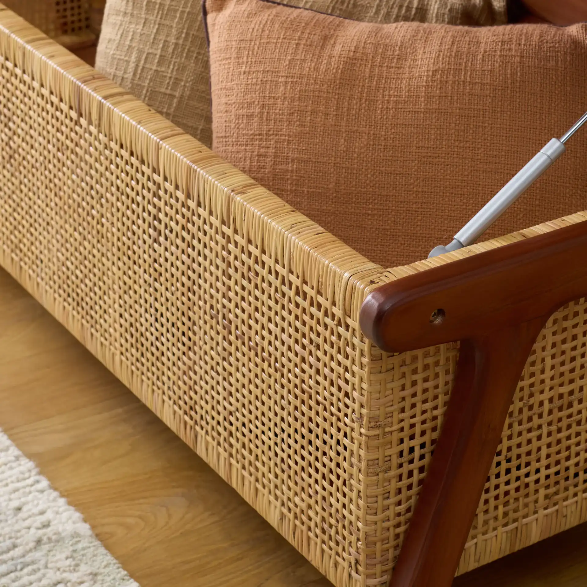 Irena Storage Trunk in Natural / Walnut in a styled room