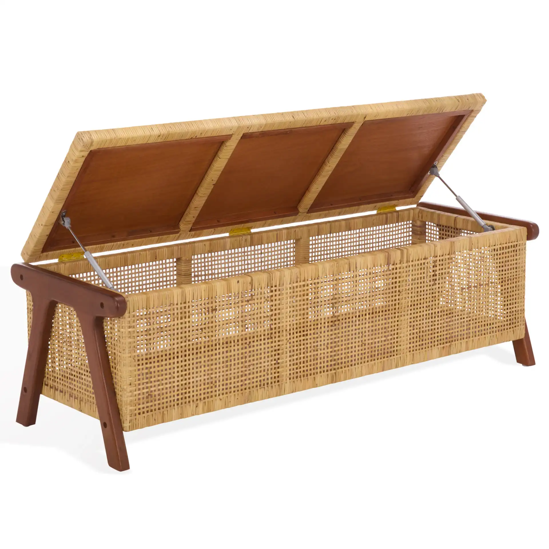 Irena Storage Trunk in Natural / Walnut, detail view