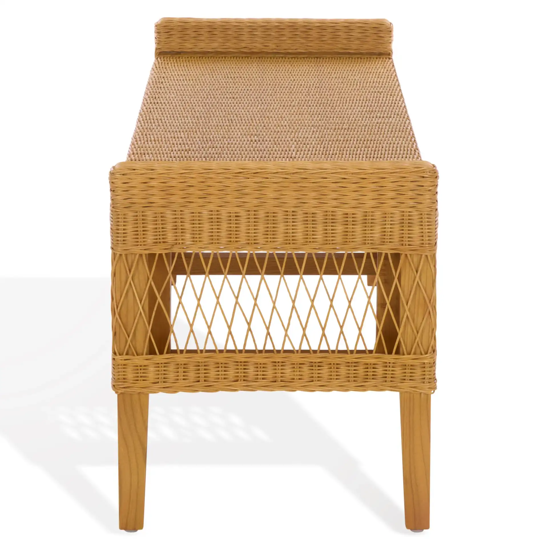 Jimmy Rattan Bench in Natural, detail view