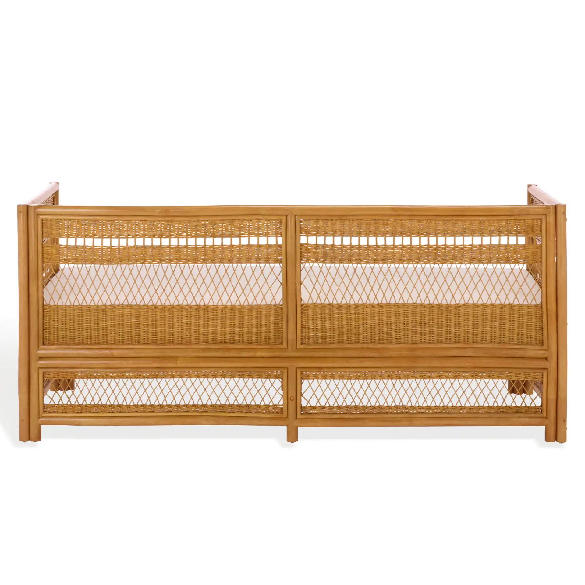 Shawnee Rattan Loveseat in Natural, detail view