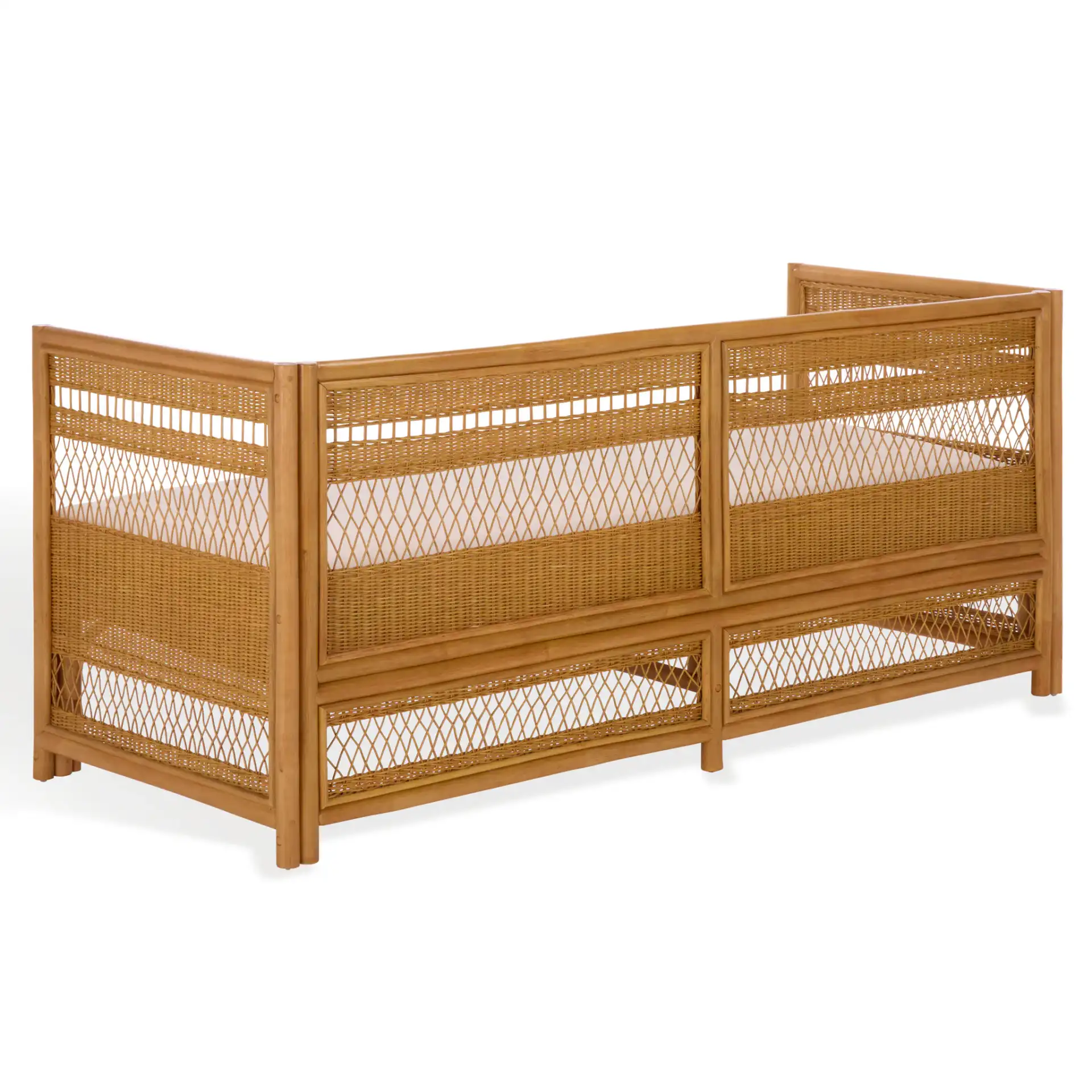 Shawnee Rattan Loveseat in Natural, detail view