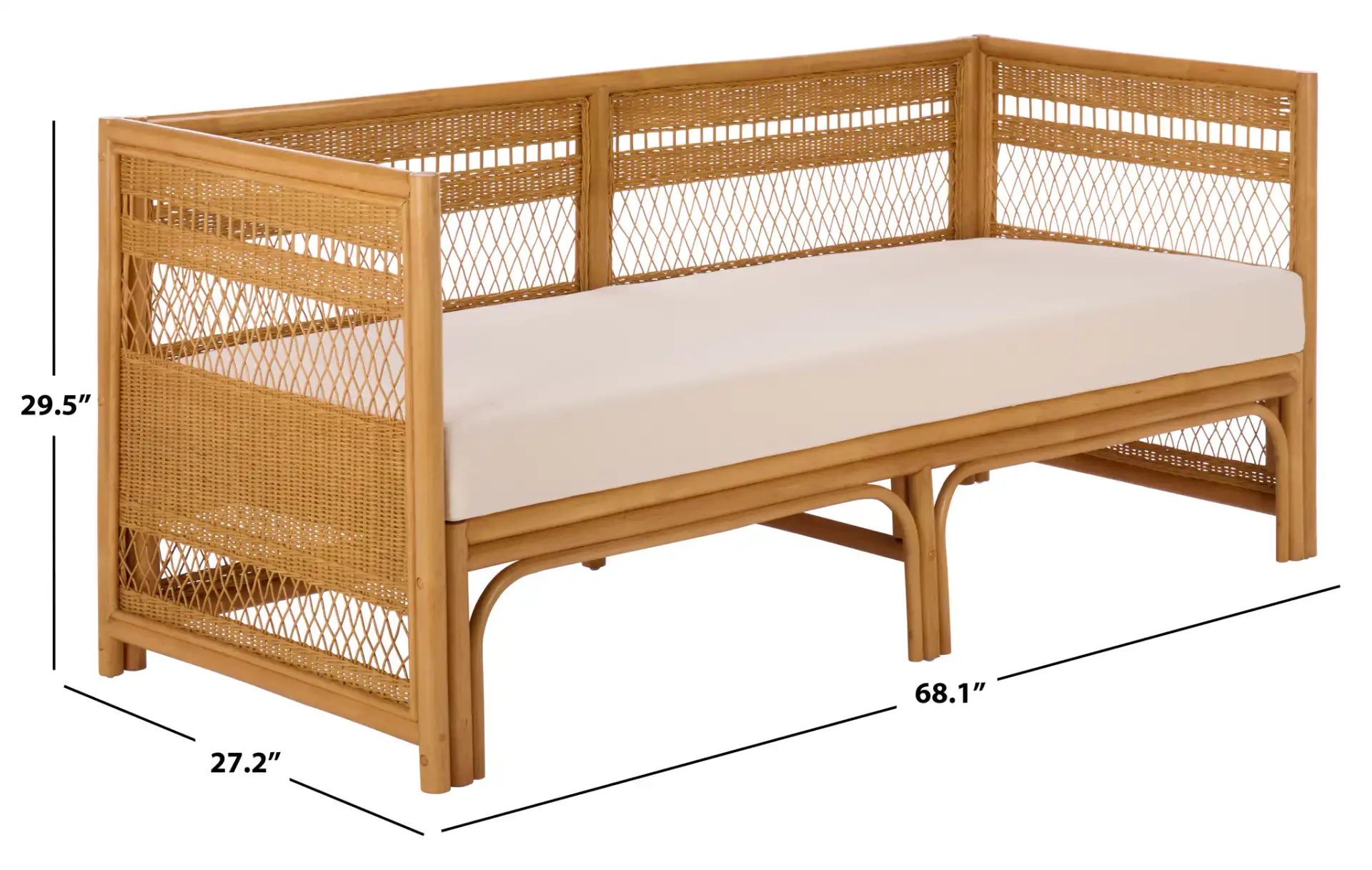 Shawnee Rattan Loveseat in Natural, detail view