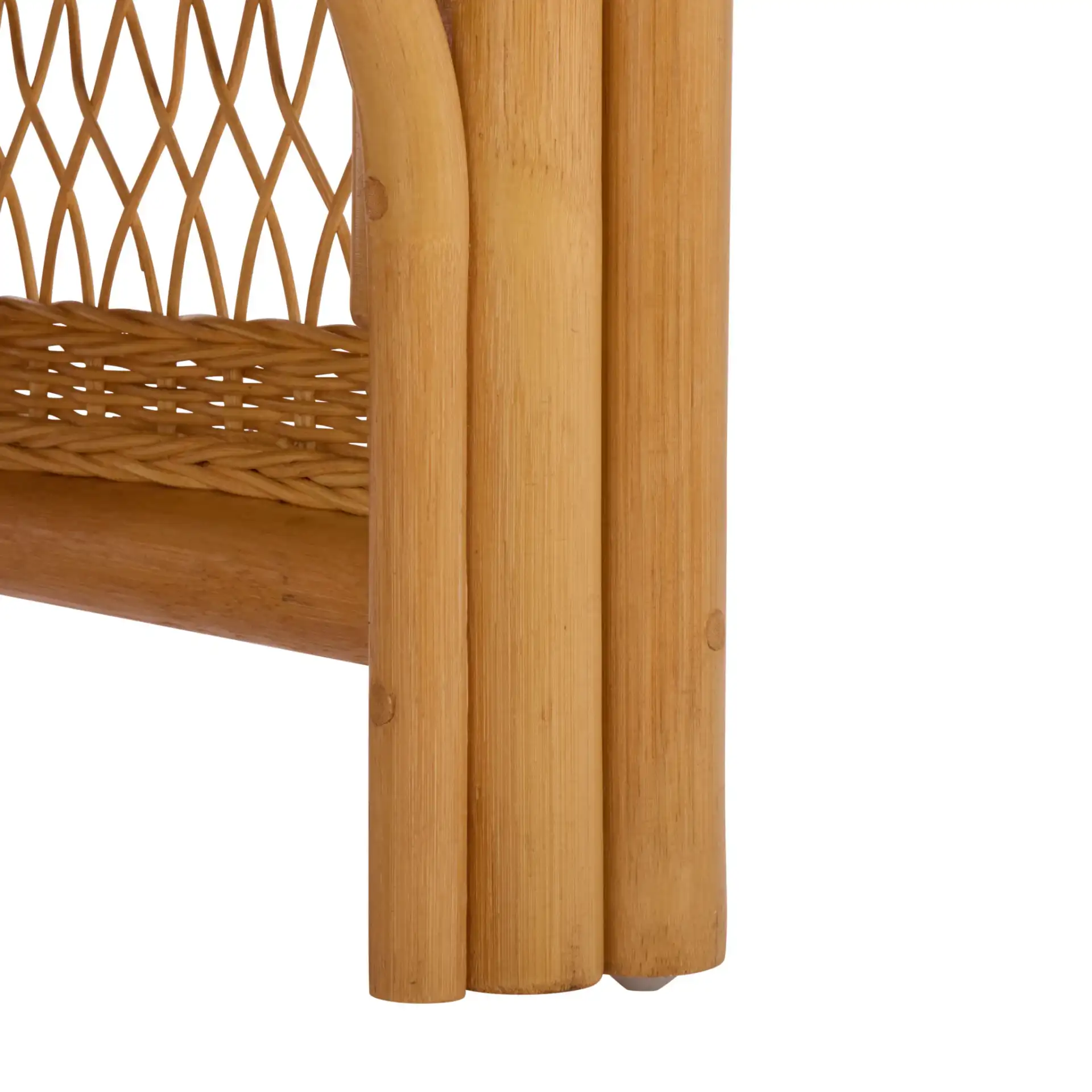 Shawnee Rattan Loveseat in Natural, detail view