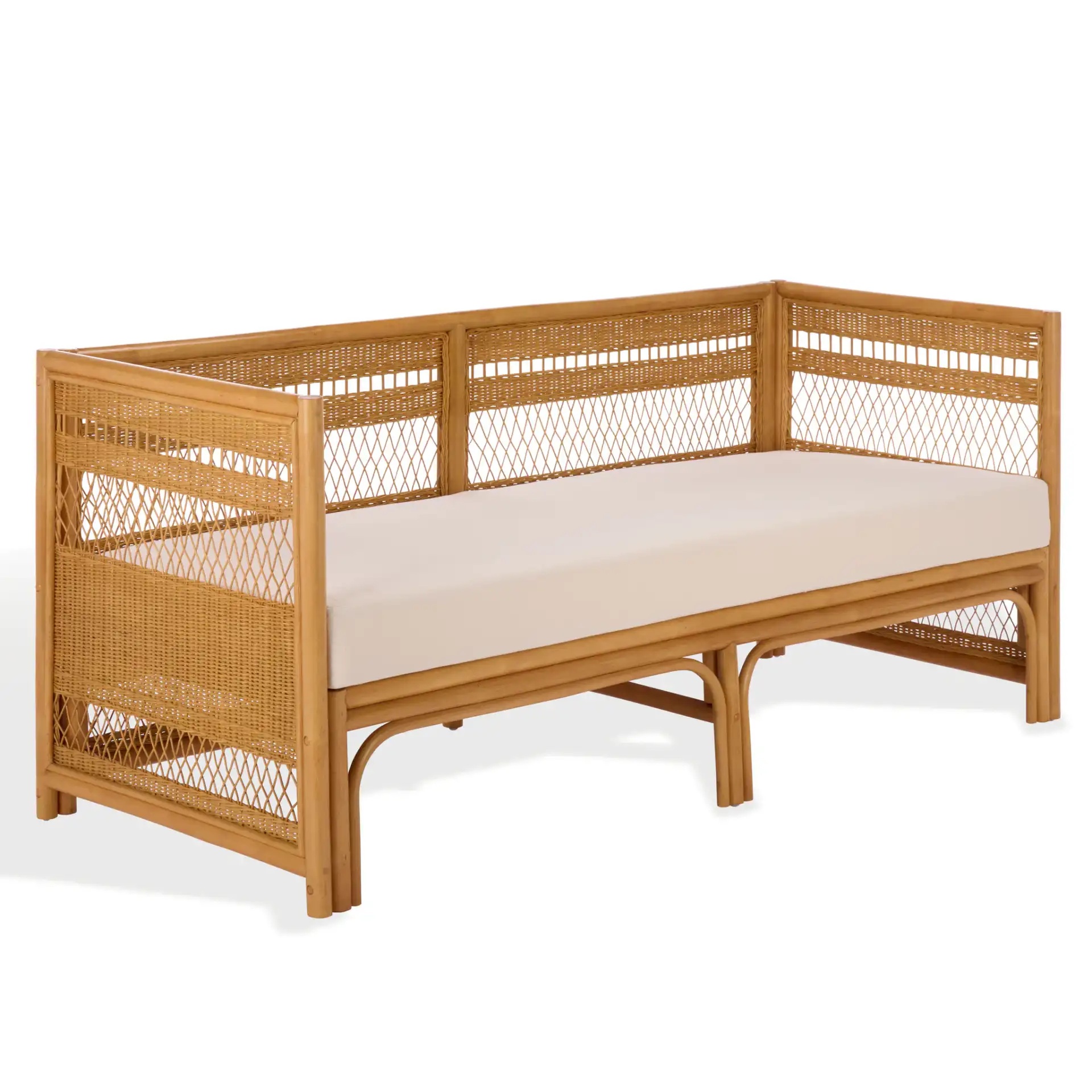 Shawnee Rattan Loveseat in Natural, detail view