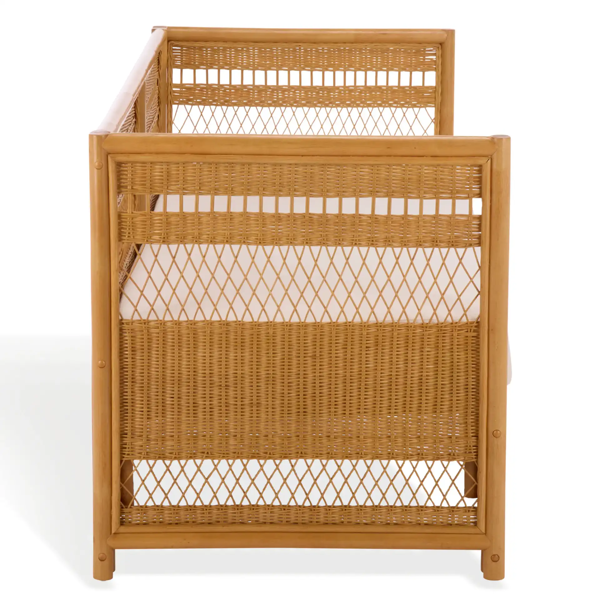 Shawnee Rattan Loveseat in Natural, detail view