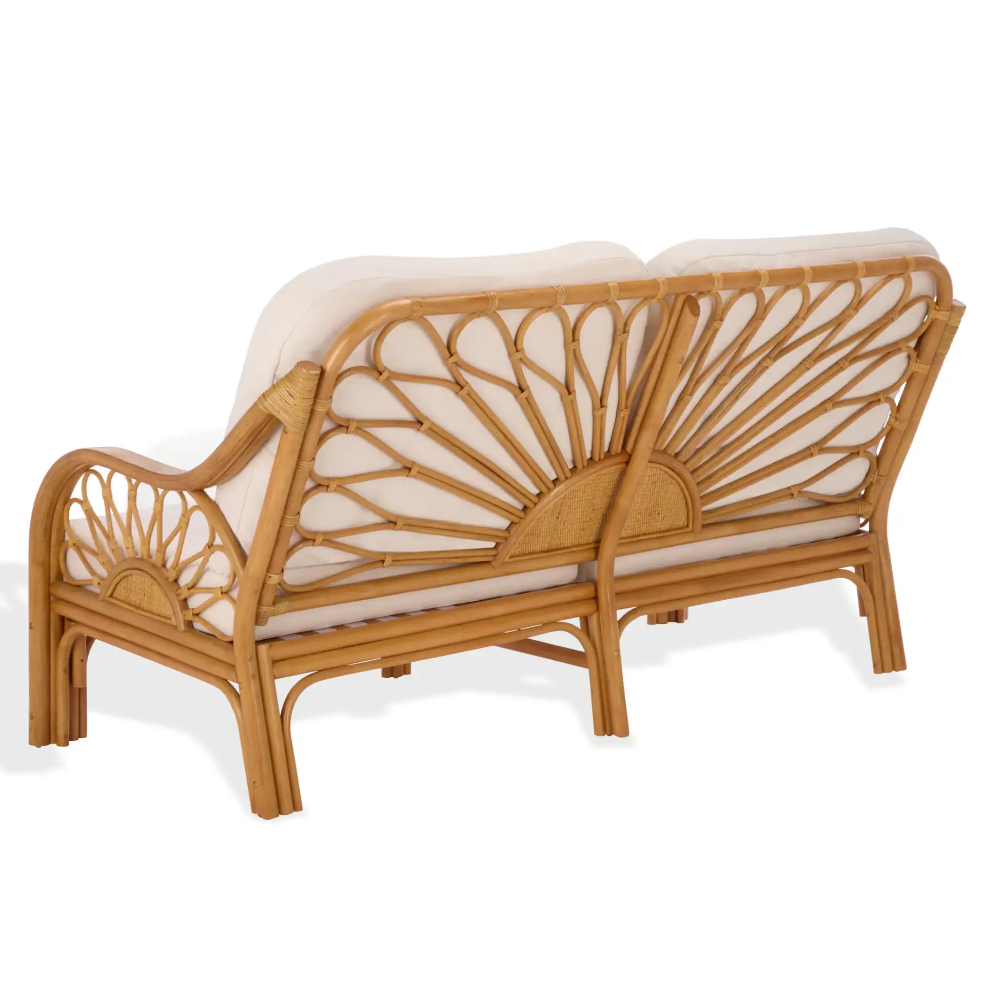 Isaias Rattan Loveseat in Natural, detail view