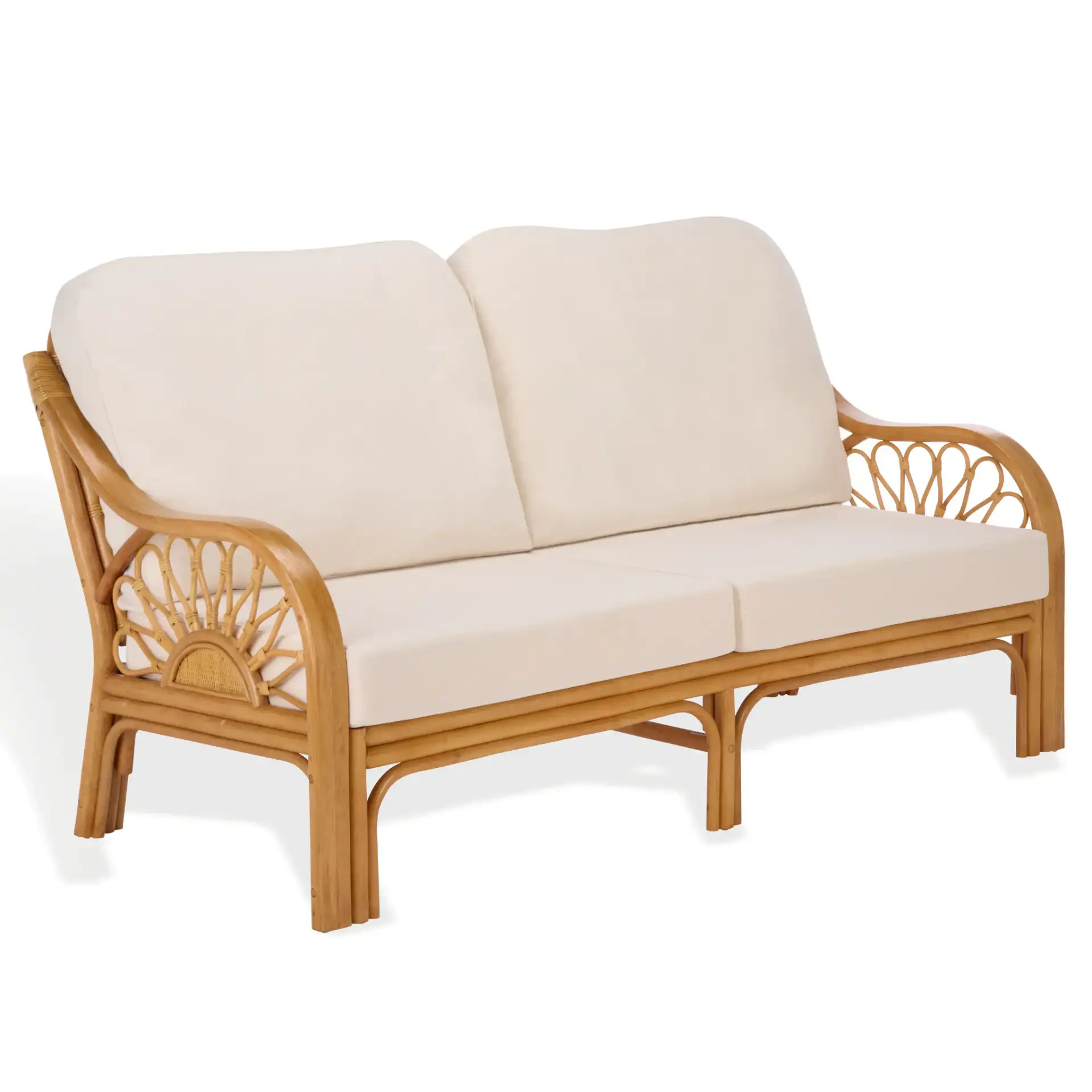 Isaias Rattan Loveseat in Natural, detail view
