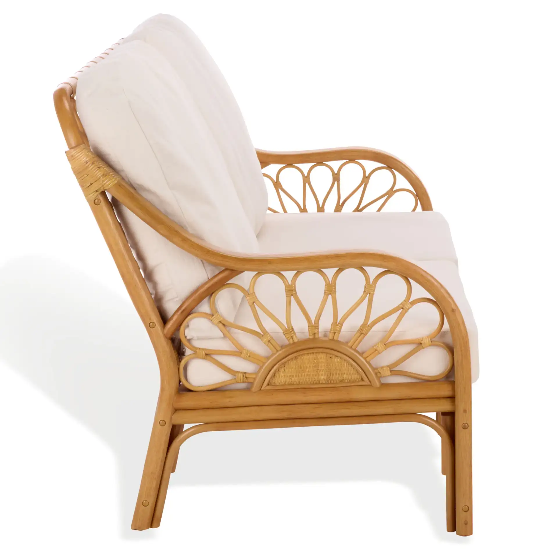 Isaias Rattan Loveseat in Natural, detail view