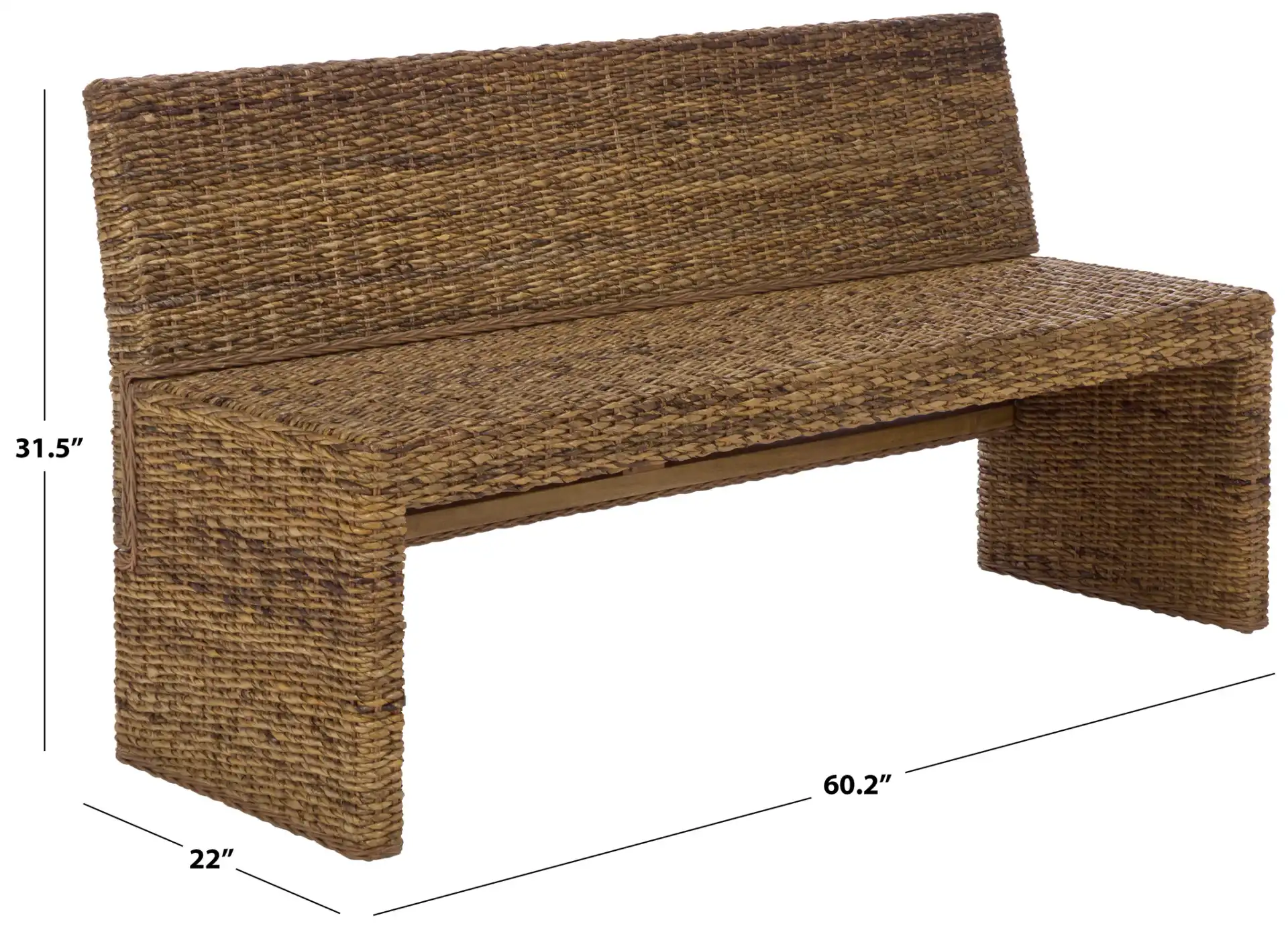Graylee Abaca Bench in Natural, detail view