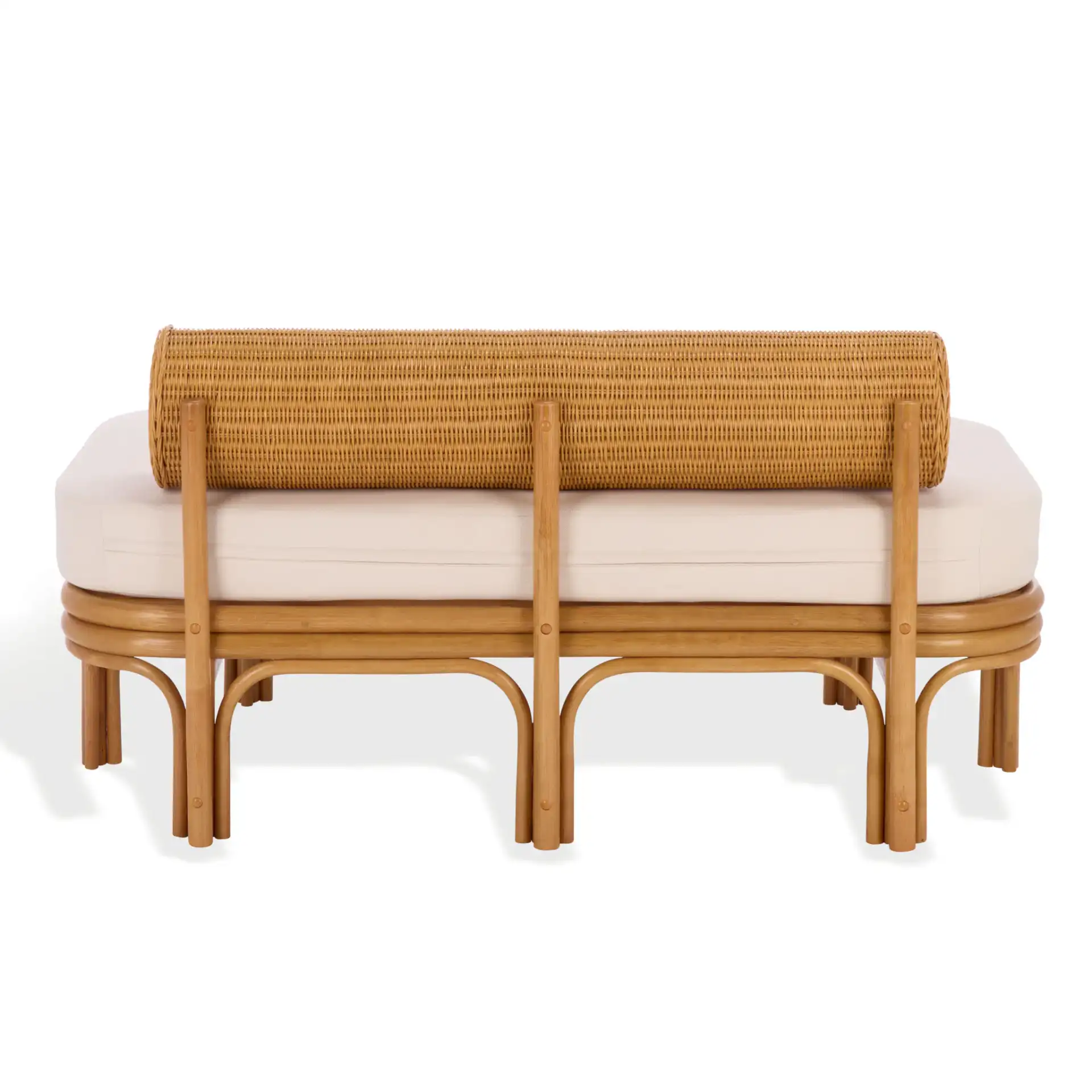 Fowley Rattan Bench in Natural, detail view