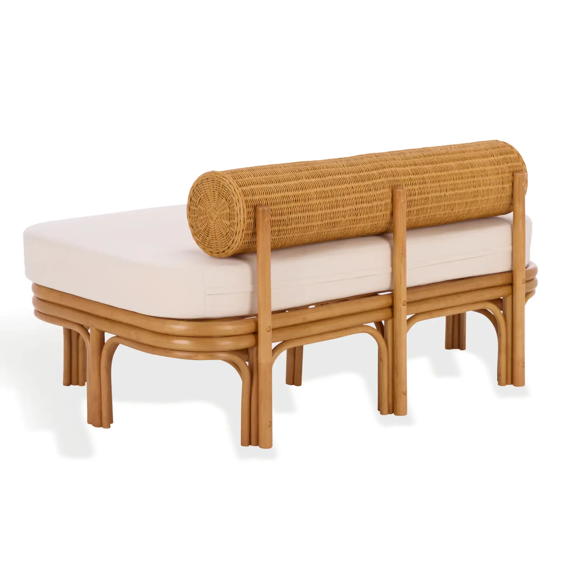 Fowley Rattan Bench in Natural, detail view
