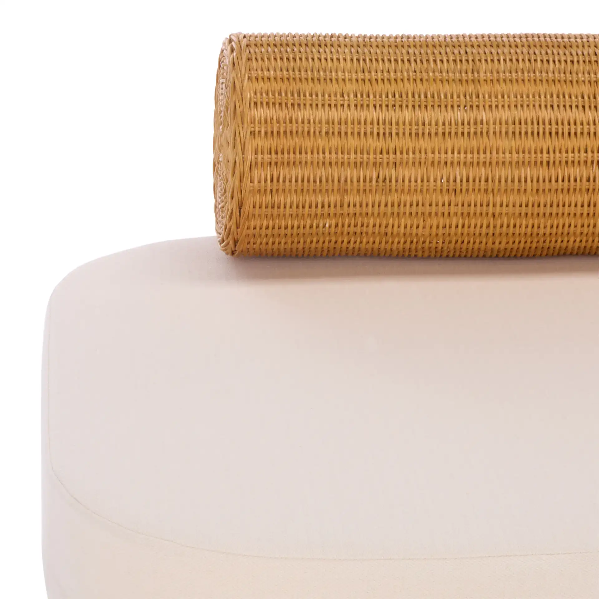 Fowley Rattan Bench in Natural in a styled room