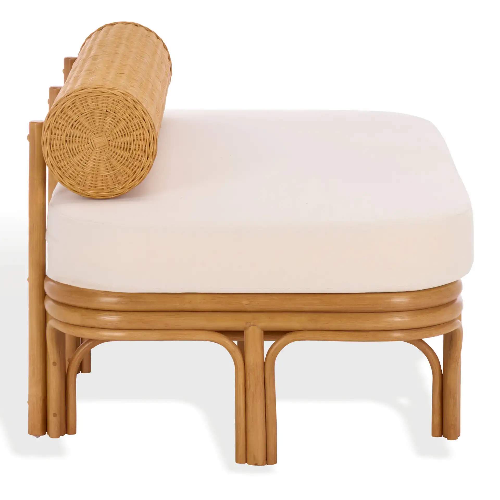 Fowley Rattan Bench in Natural, detail view