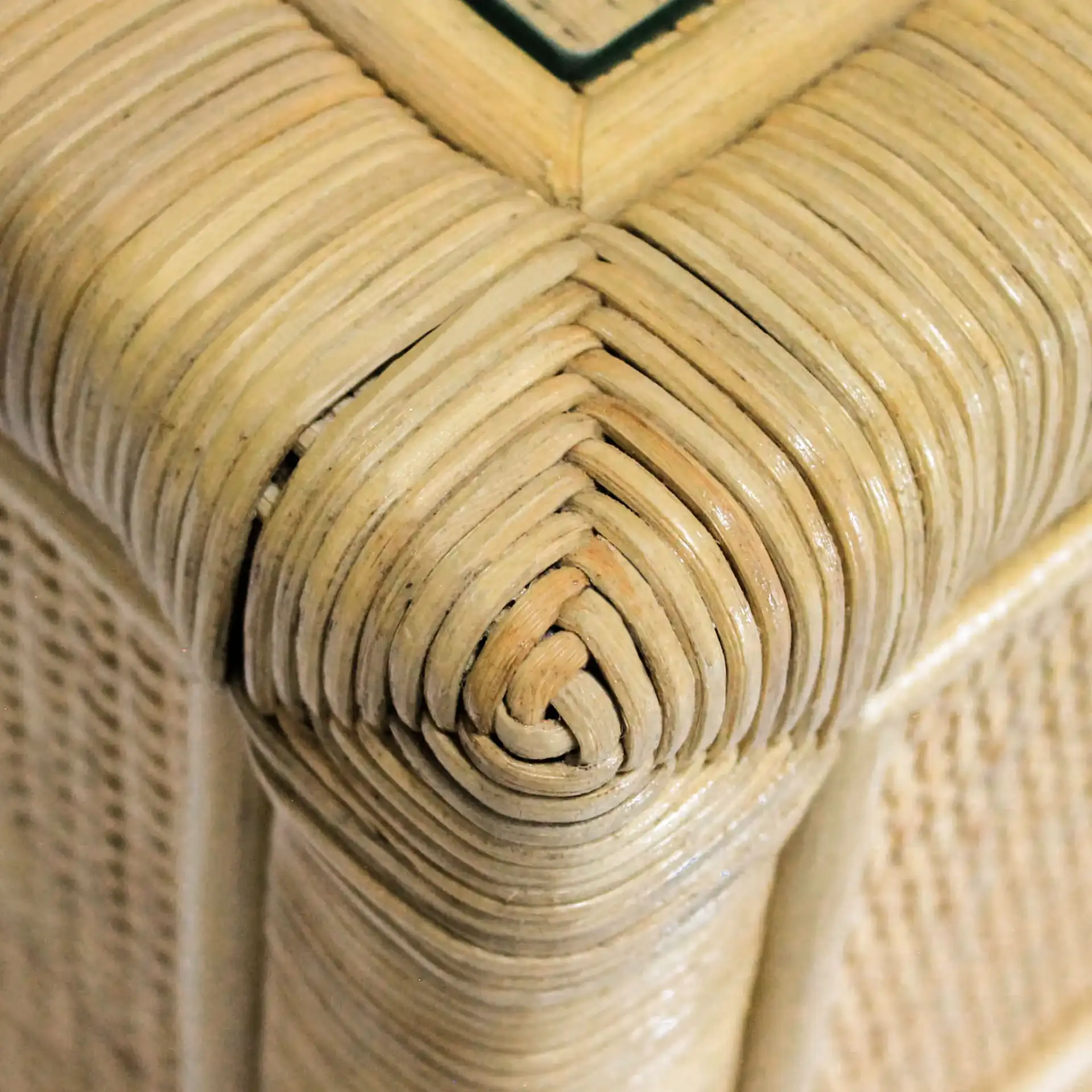 Lambert Rattan Nightstand in Natural in a styled room