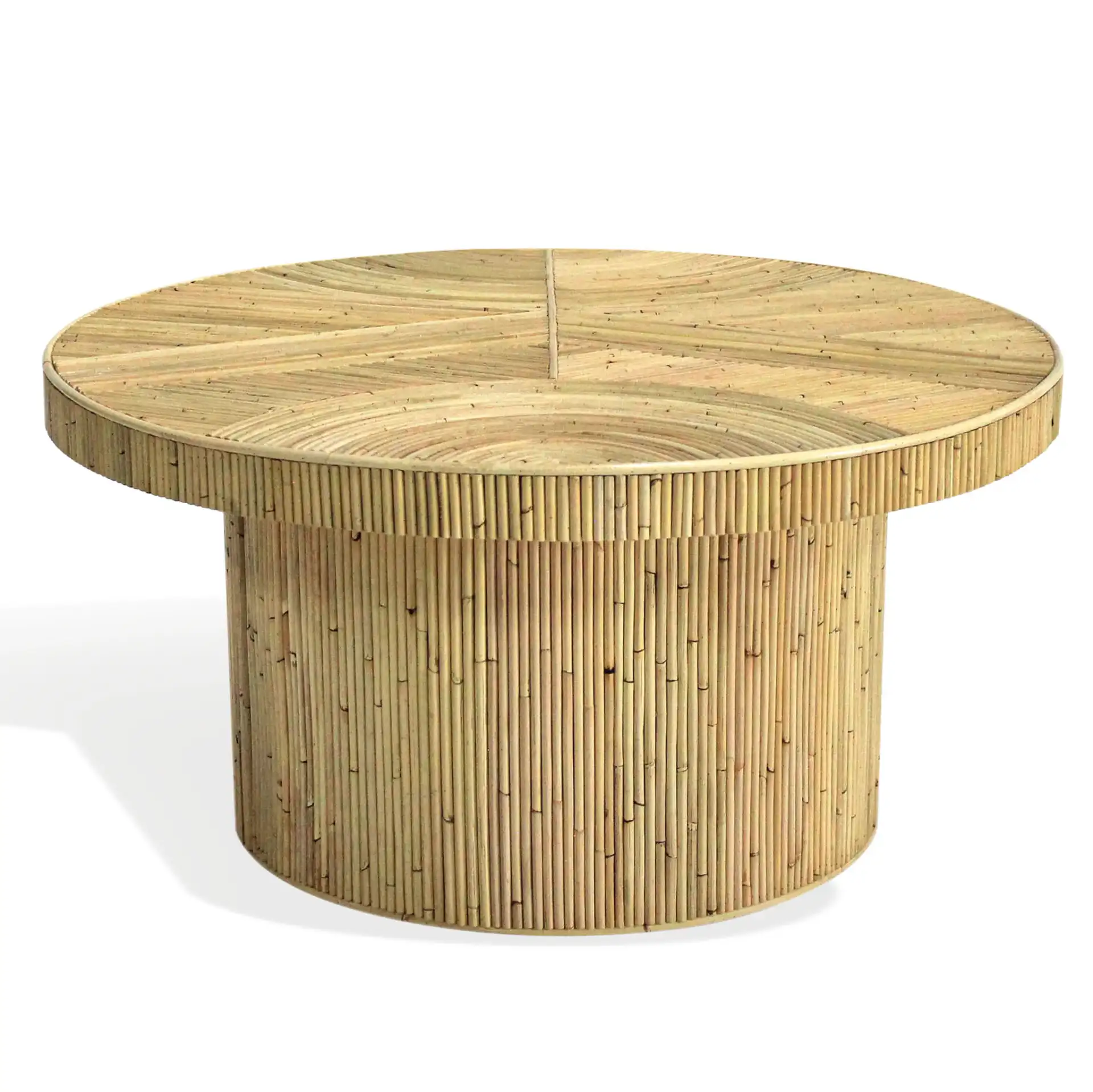 Oswald Rattan Round Coffee Table in Natural, detail view
