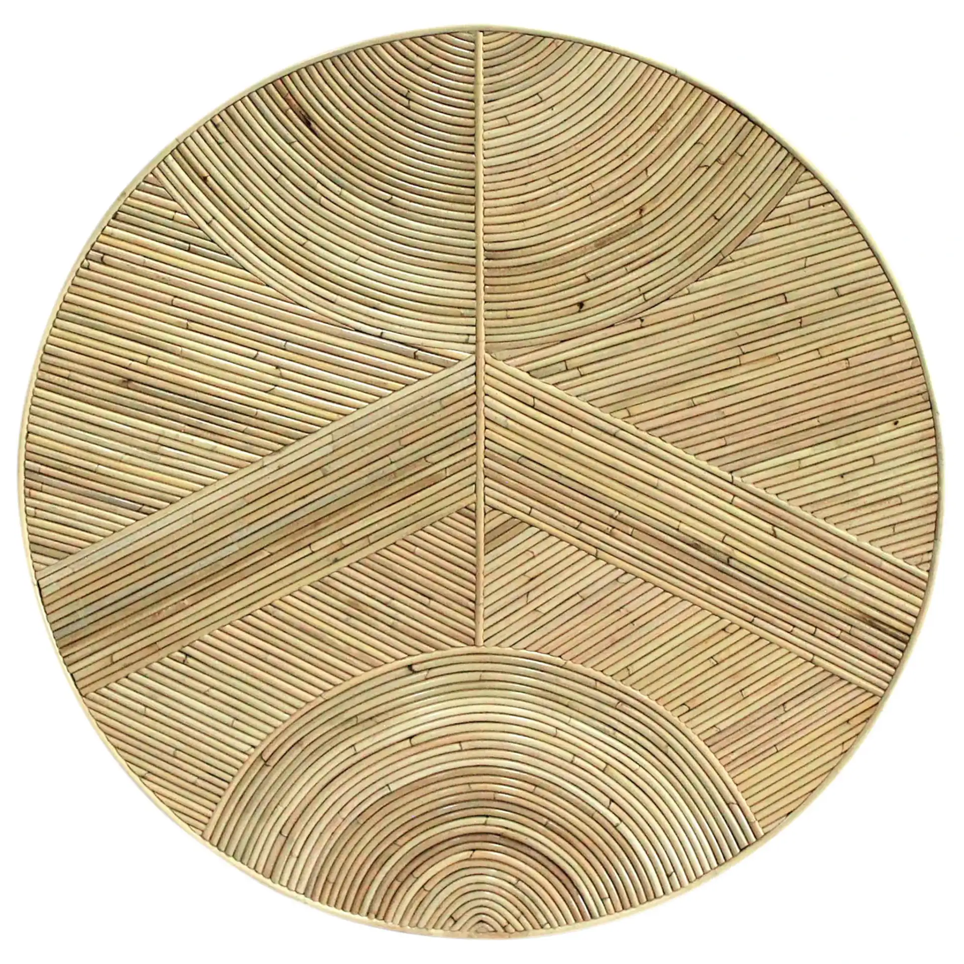 Oswald Rattan Round Coffee Table in Natural, detail view