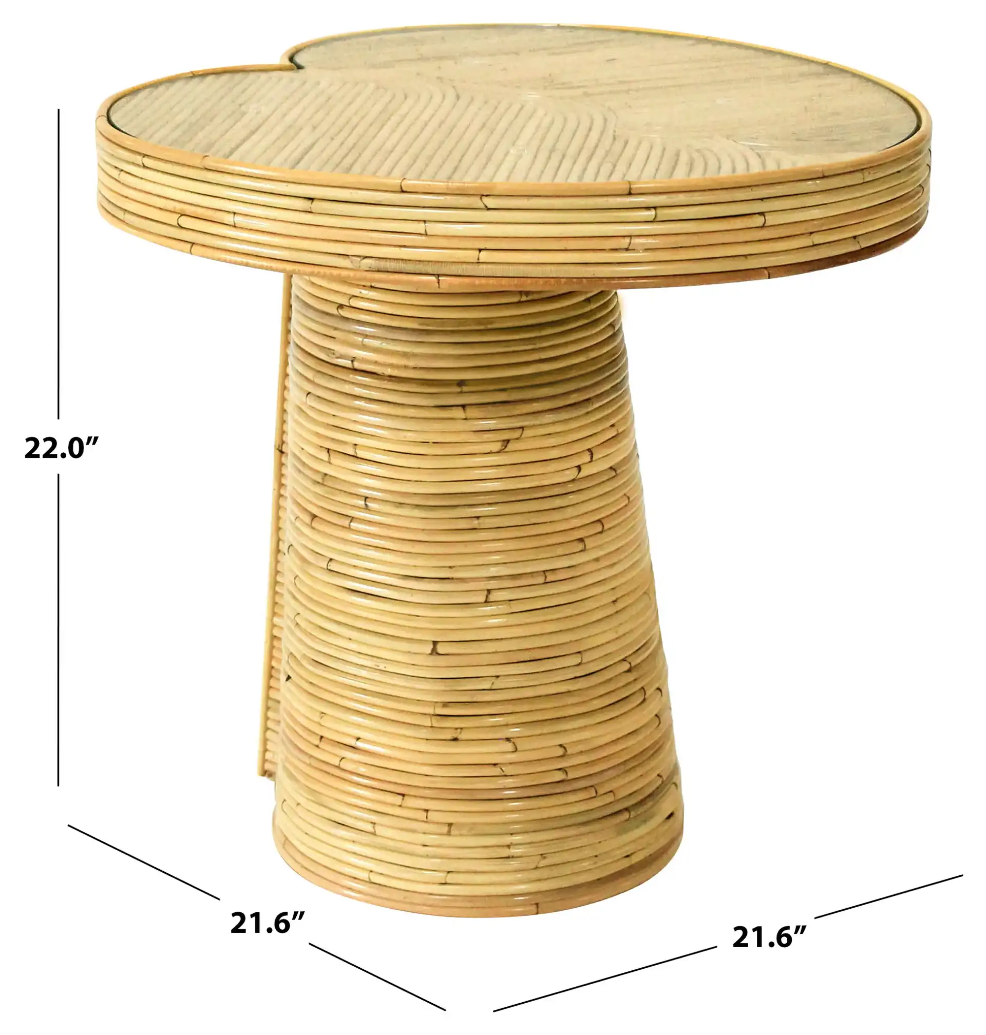 Nile Rattan Tall Accent Table in Natural, detail view