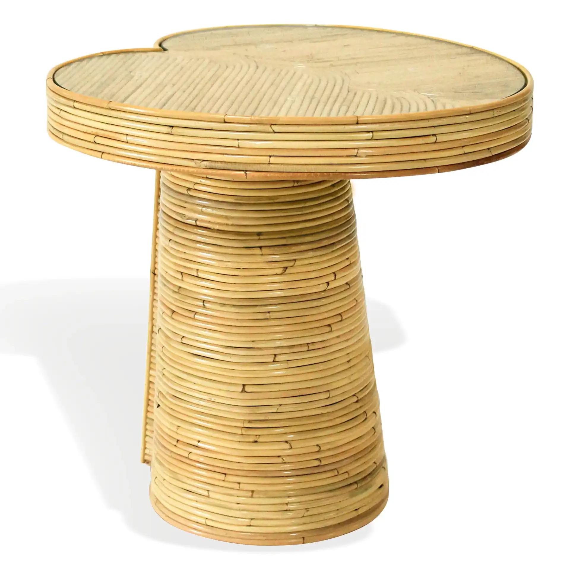 Nile Rattan Tall Accent Table in Natural, detail view