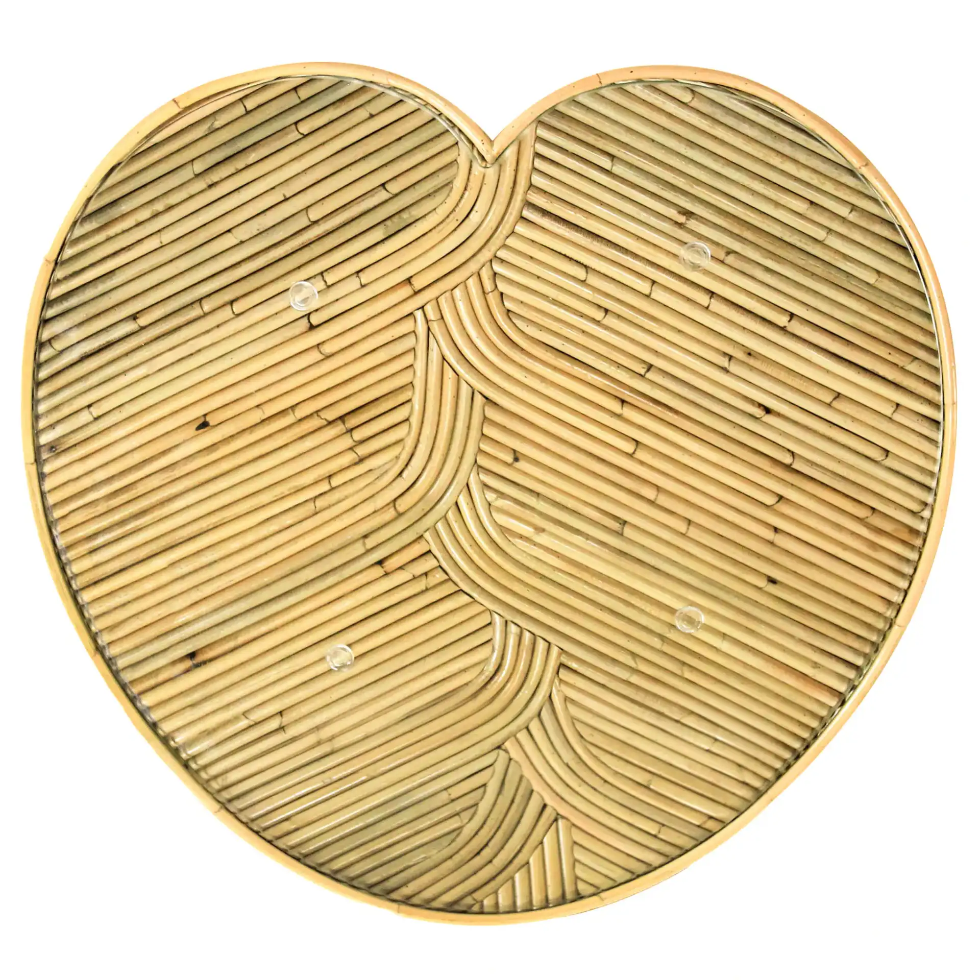 Nile Rattan Tall Accent Table in Natural, detail view