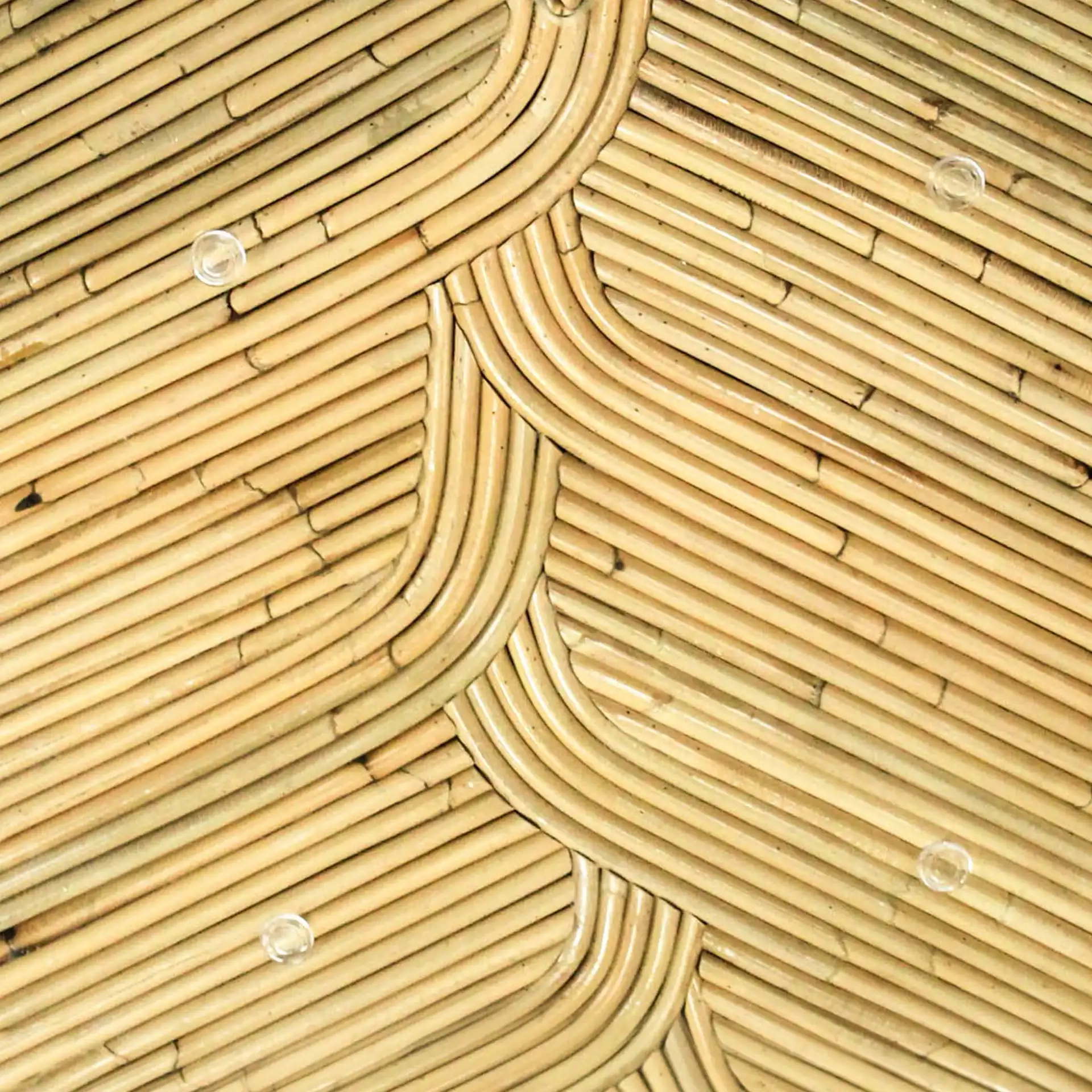 Nile Rattan Short Accent Table in Natural, detail view