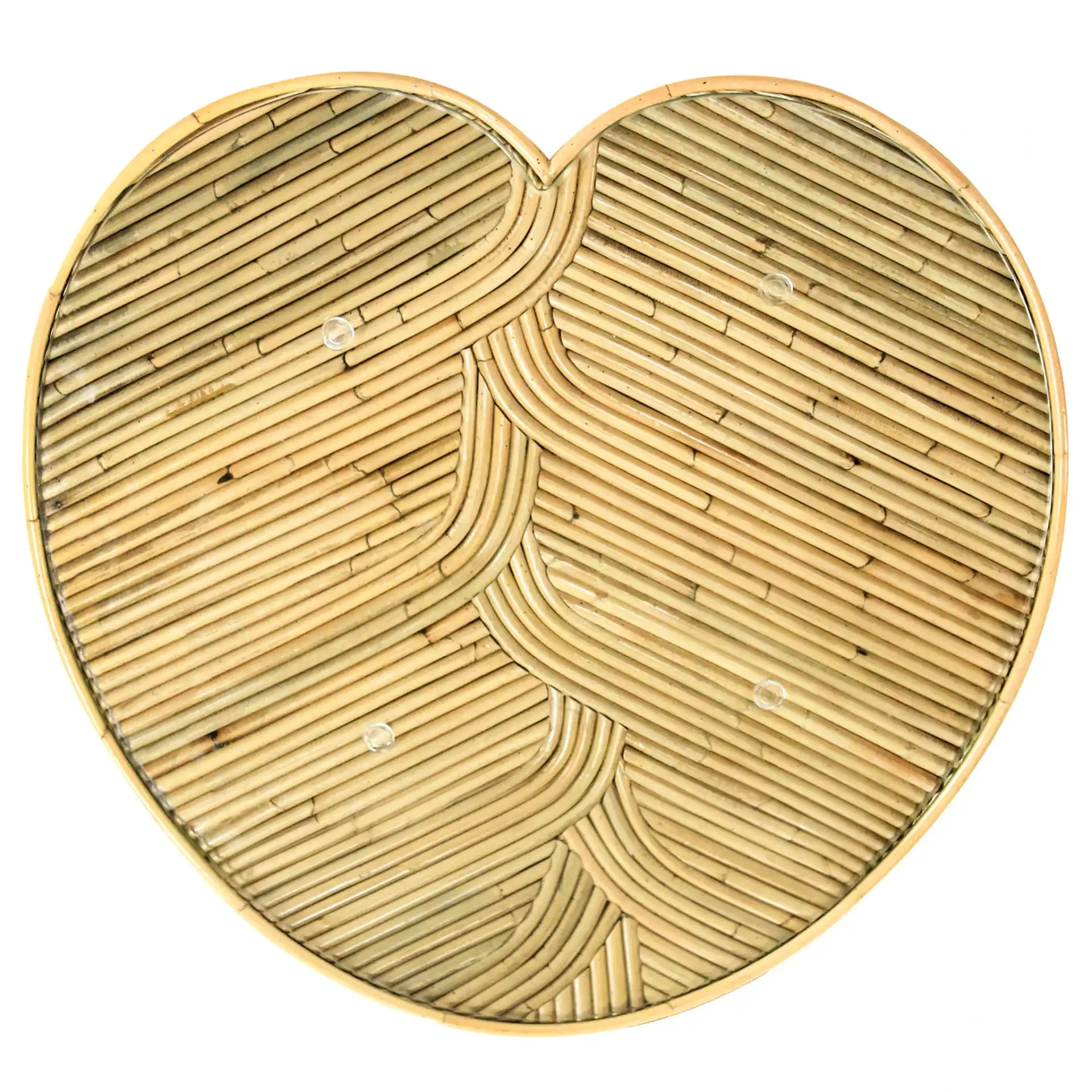Nile Rattan Short Accent Table in Natural, detail view