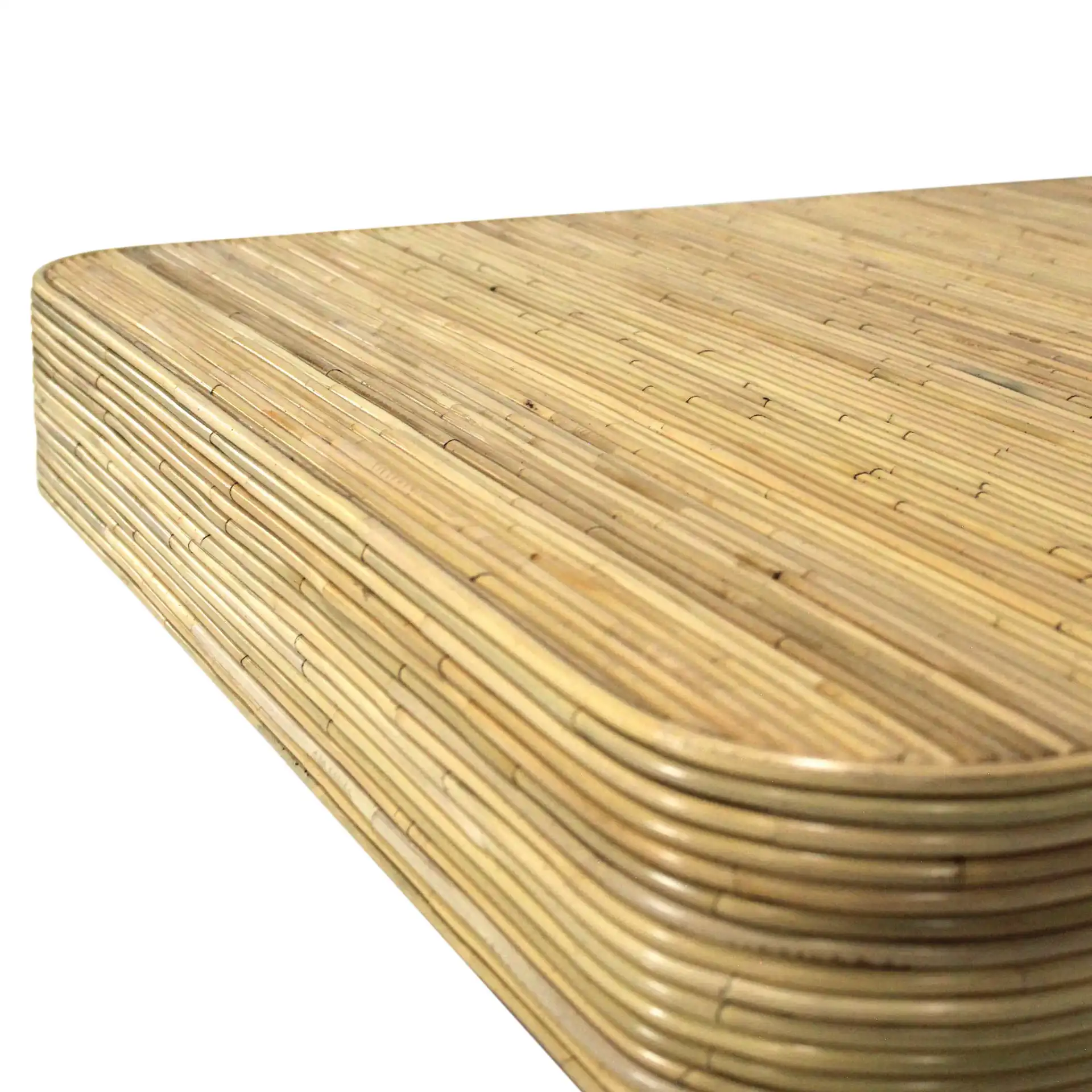 Maryellen Rattan Coffee Table in Natural in a styled room