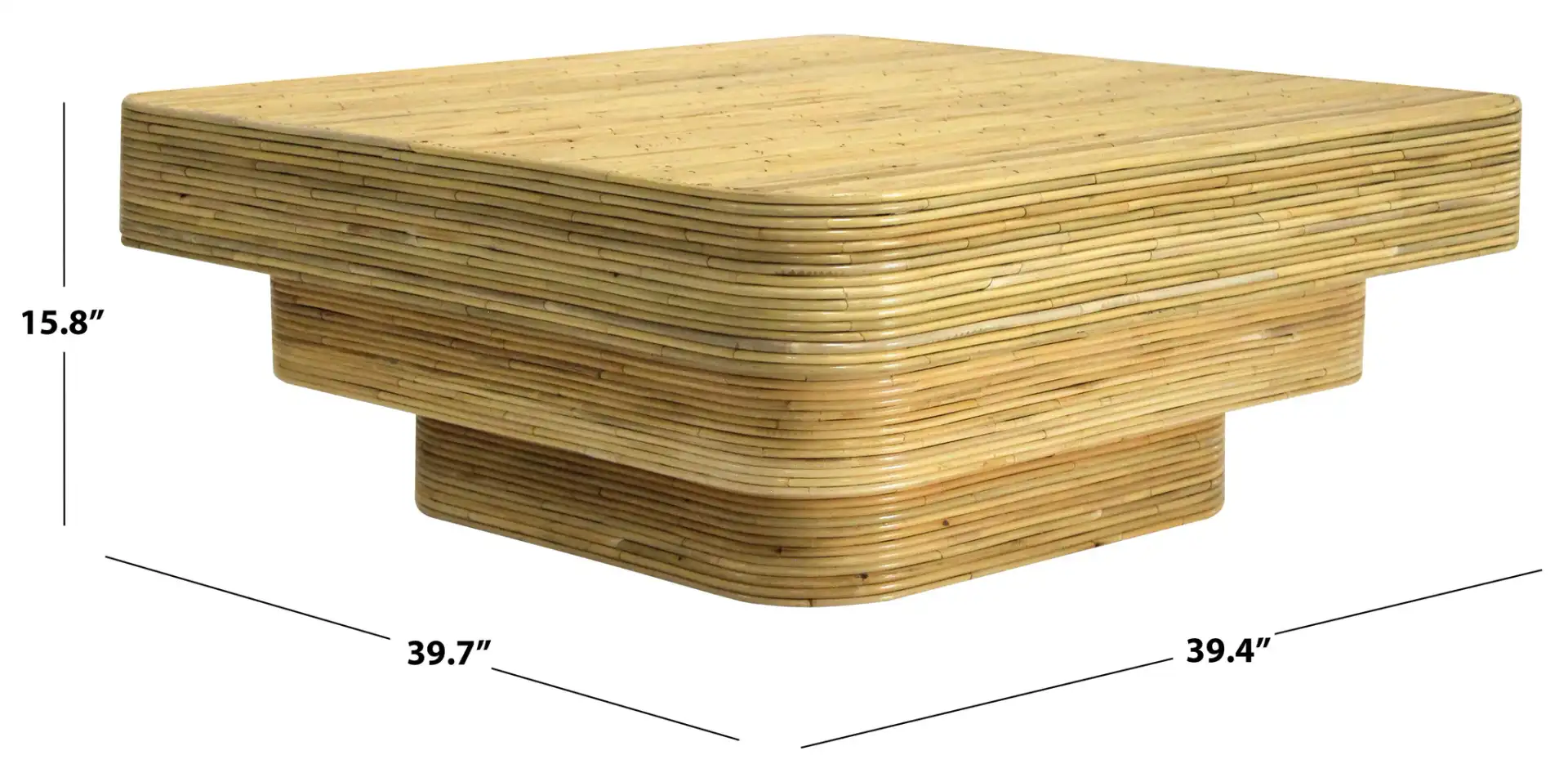 Maryellen Rattan Coffee Table in Natural, detail view