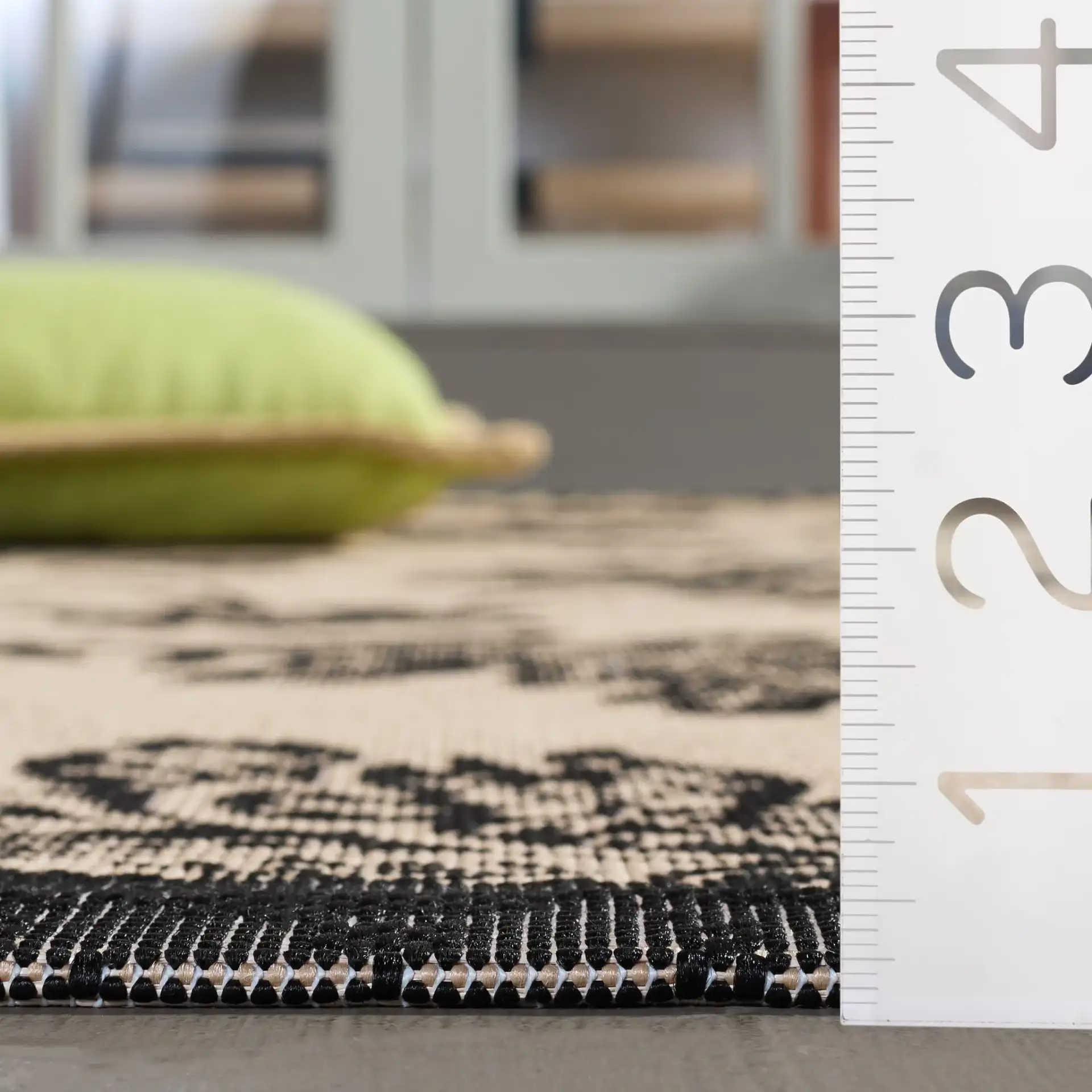 Courtyard Floral Jacobean Outdoor Rug in Courtyard Floral Jacobean Outdoor Rug in a styled room