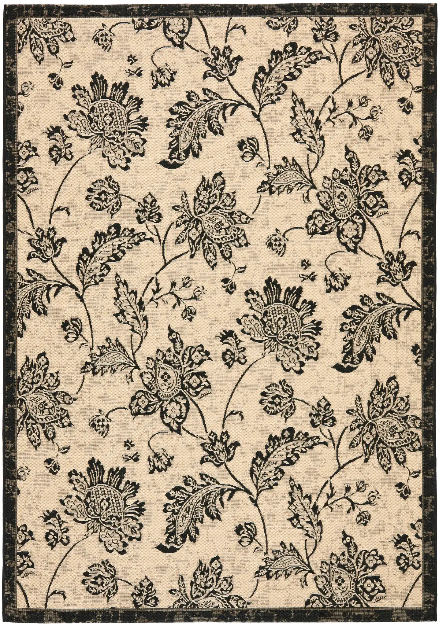 Courtyard Floral Jacobean Outdoor Rug in Courtyard Floral Jacobean Outdoor Rug, detail view