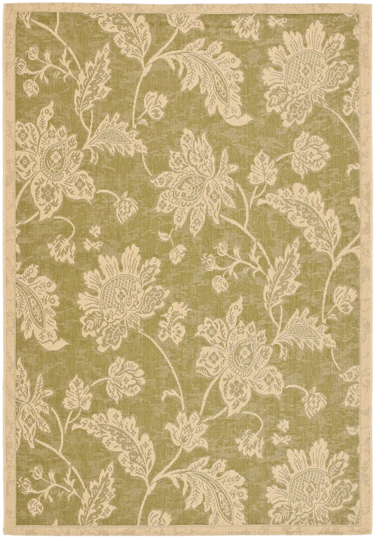 Courtyard Floral Jacobean Outdoor Rug in Courtyard Floral Jacobean Outdoor Rug, detail view