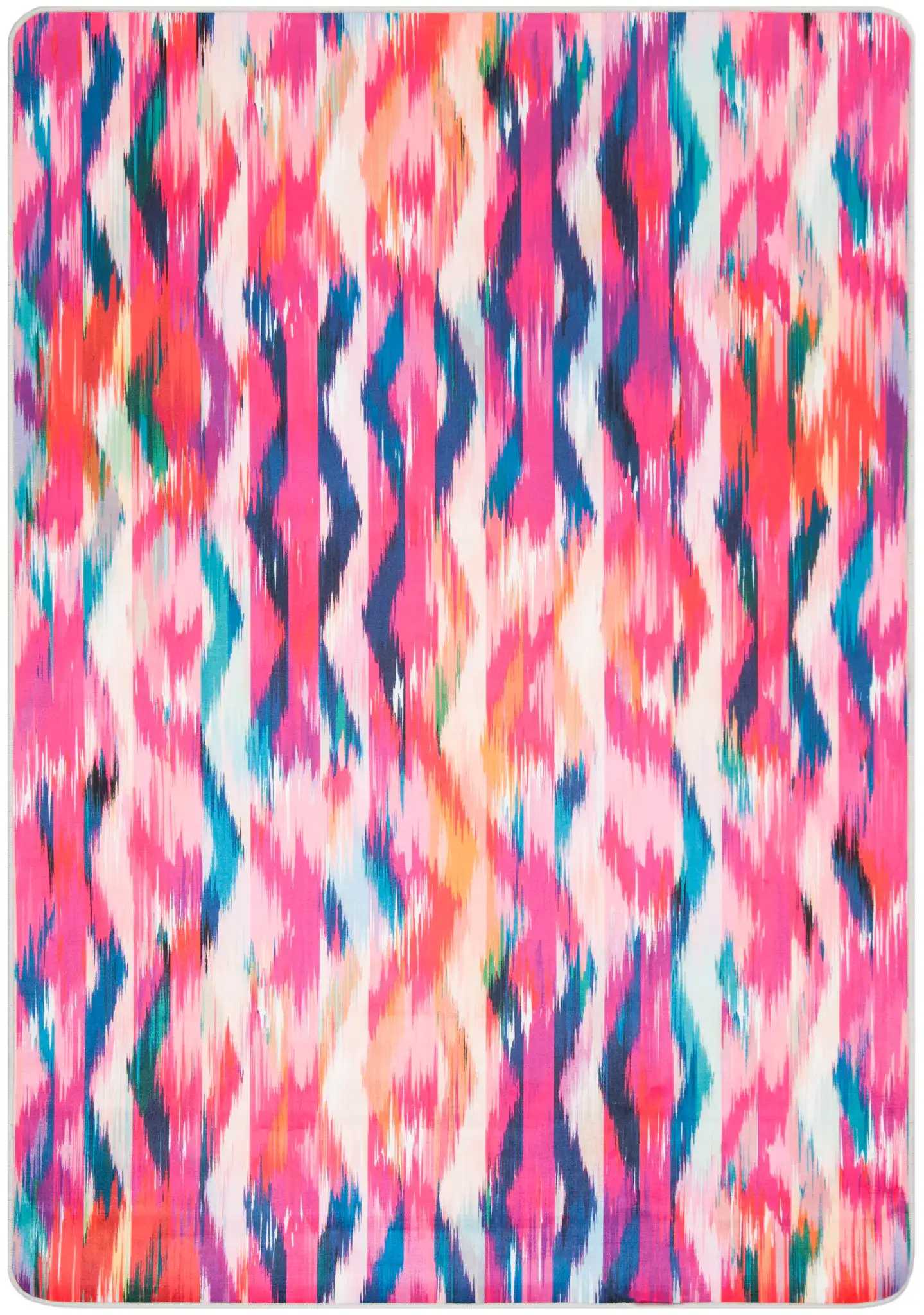 Daytona Ikat Washable Rug in Fuchsia / Purple