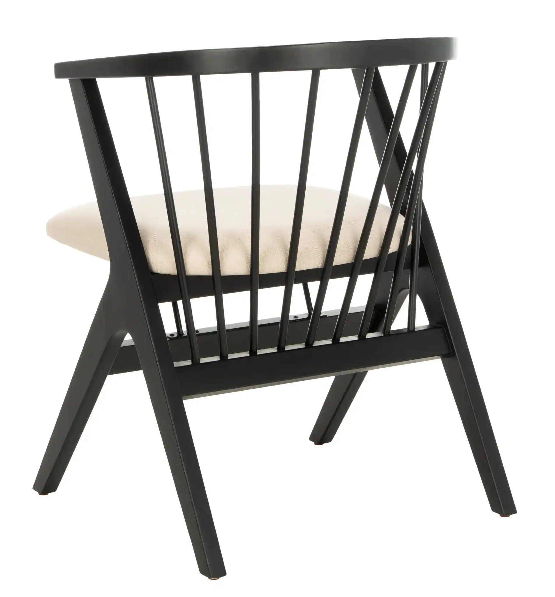 Noah Spindle Dining Chair (Set of 2) in Black / Beige, detail view