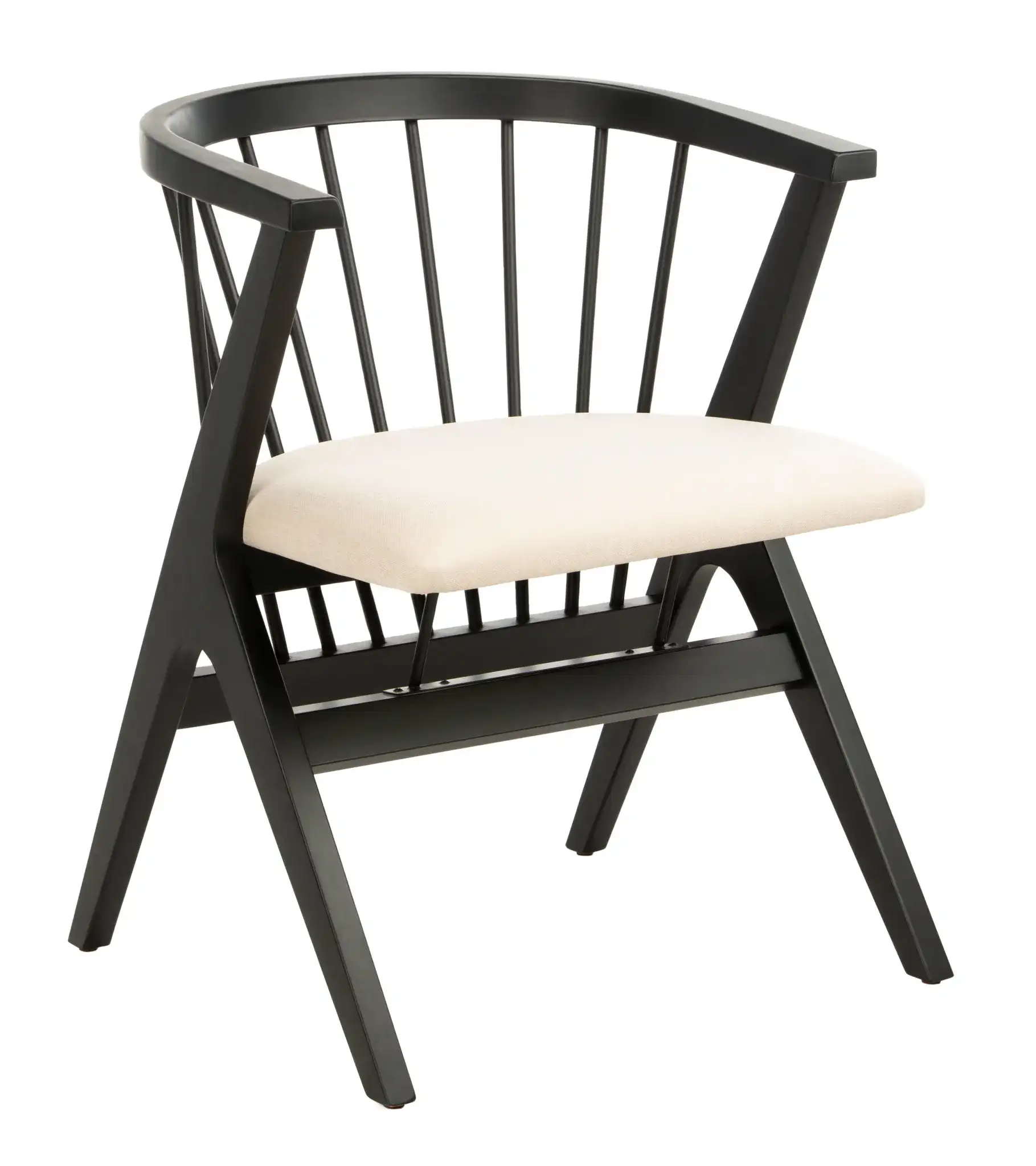 Noah Spindle Dining Chair (Set of 2) in Black / Beige, detail view