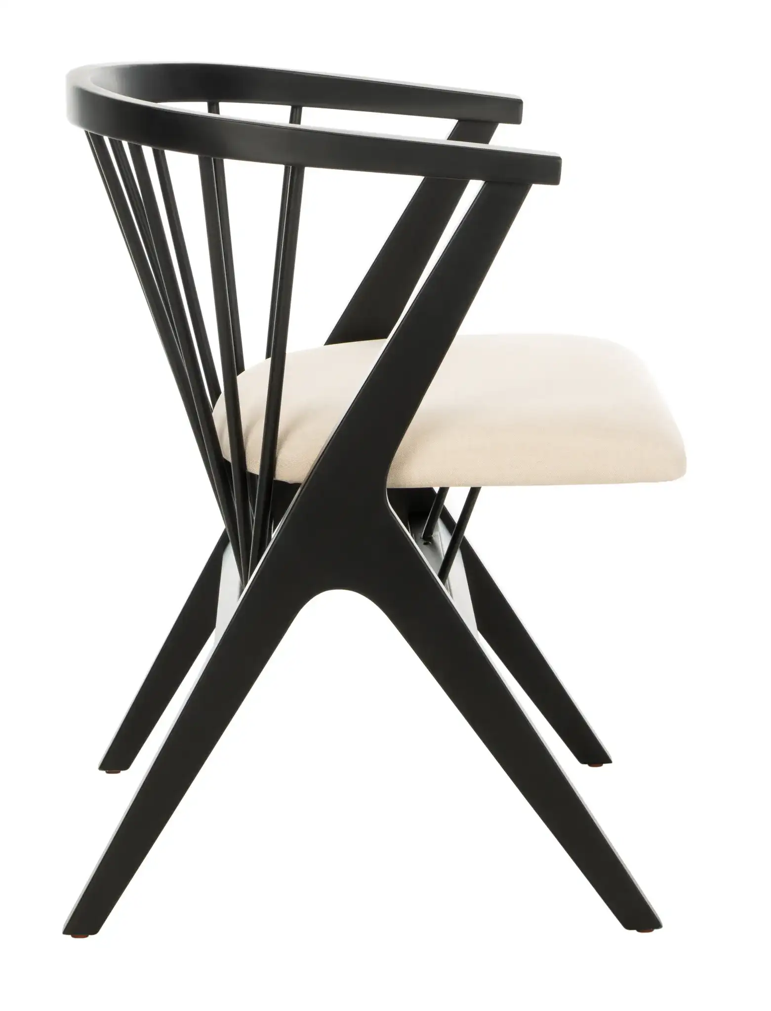 Noah Spindle Dining Chair (Set of 2) in Black / Beige, detail view