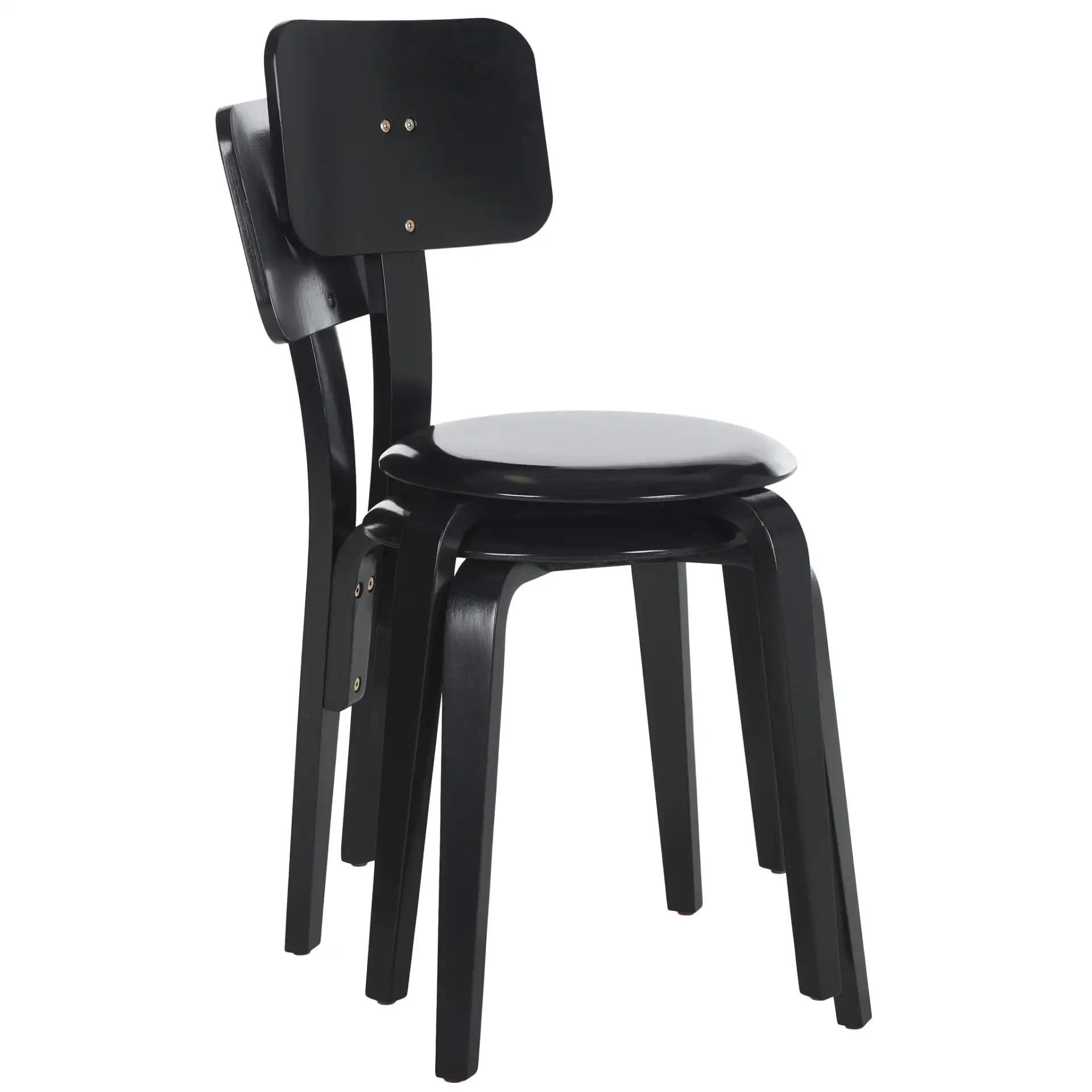 Luella Stackable Dining Chair (Set of 2) in Black, detail view