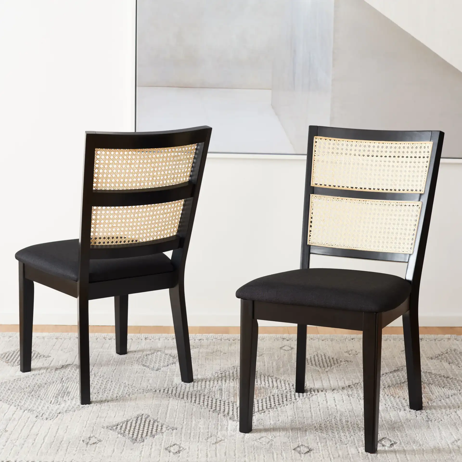 Toril Dining Chair (Set of 2) in Black in a styled room