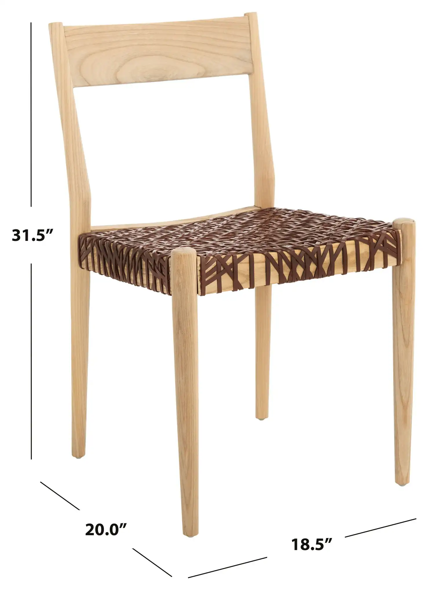 Pranit Dining Chair (Set of 2) in Cognac / Natural, detail view
