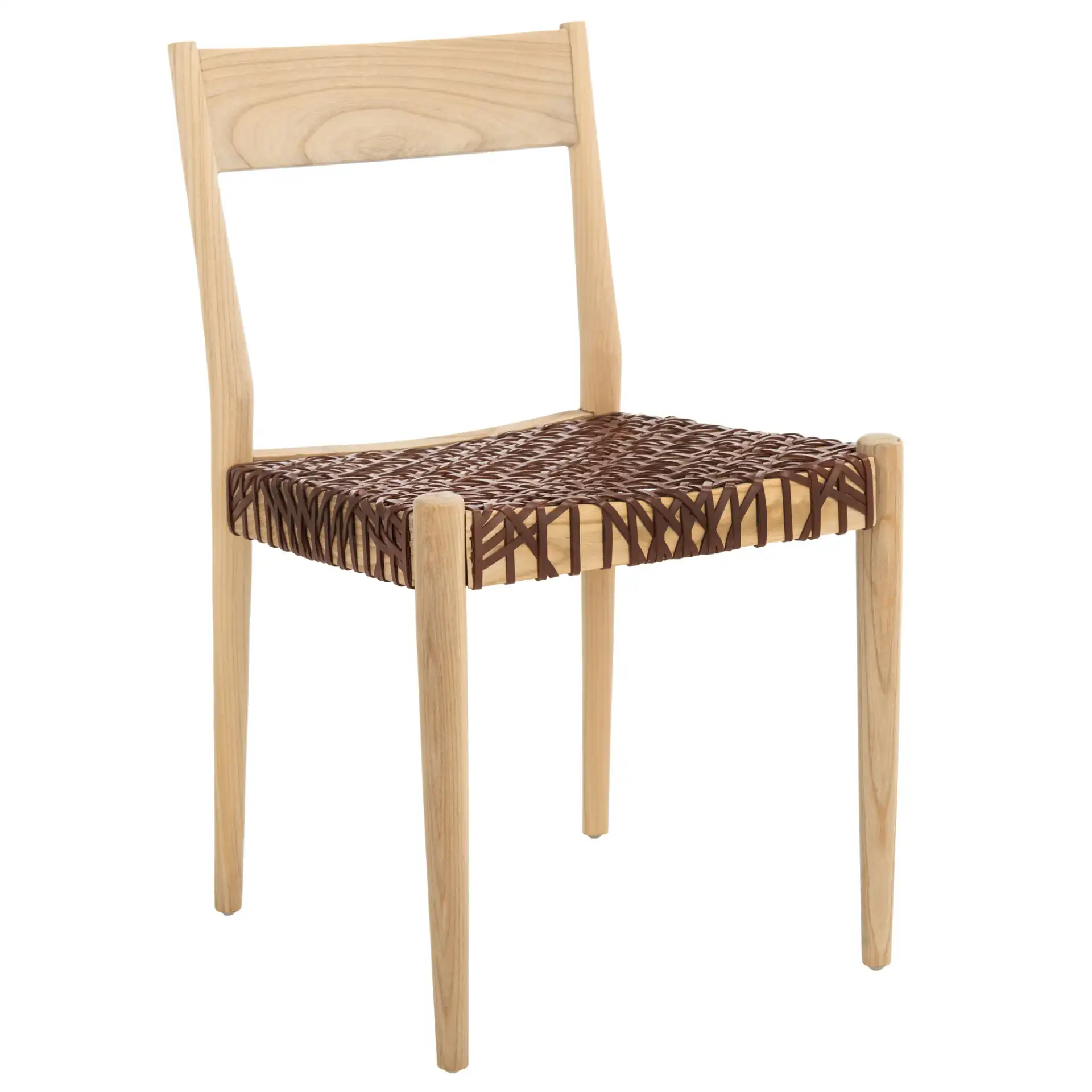 Pranit Dining Chair (Set of 2) in Cognac / Natural, detail view