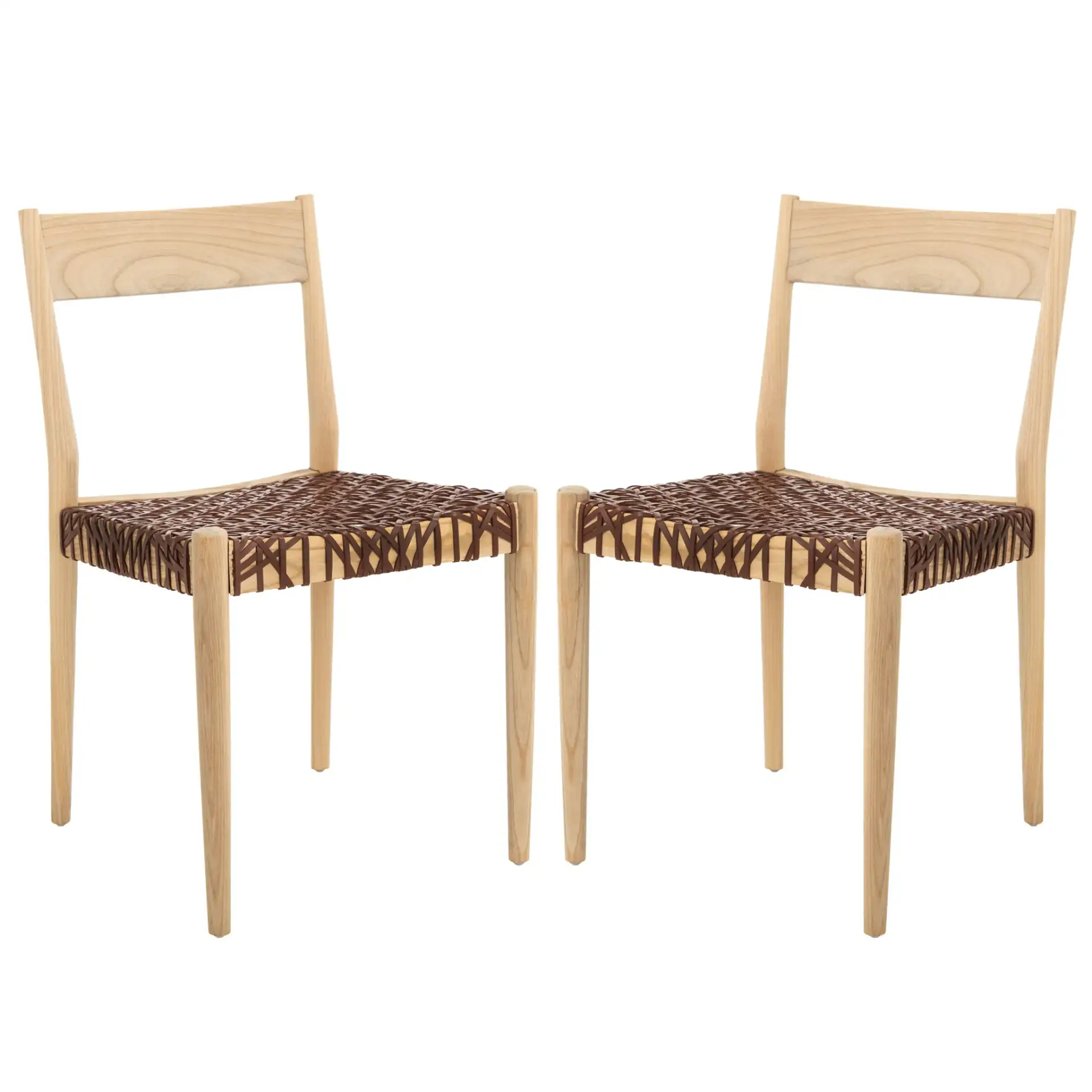 Pranit Dining Chair (Set of 2) in Cognac / Natural, detail view