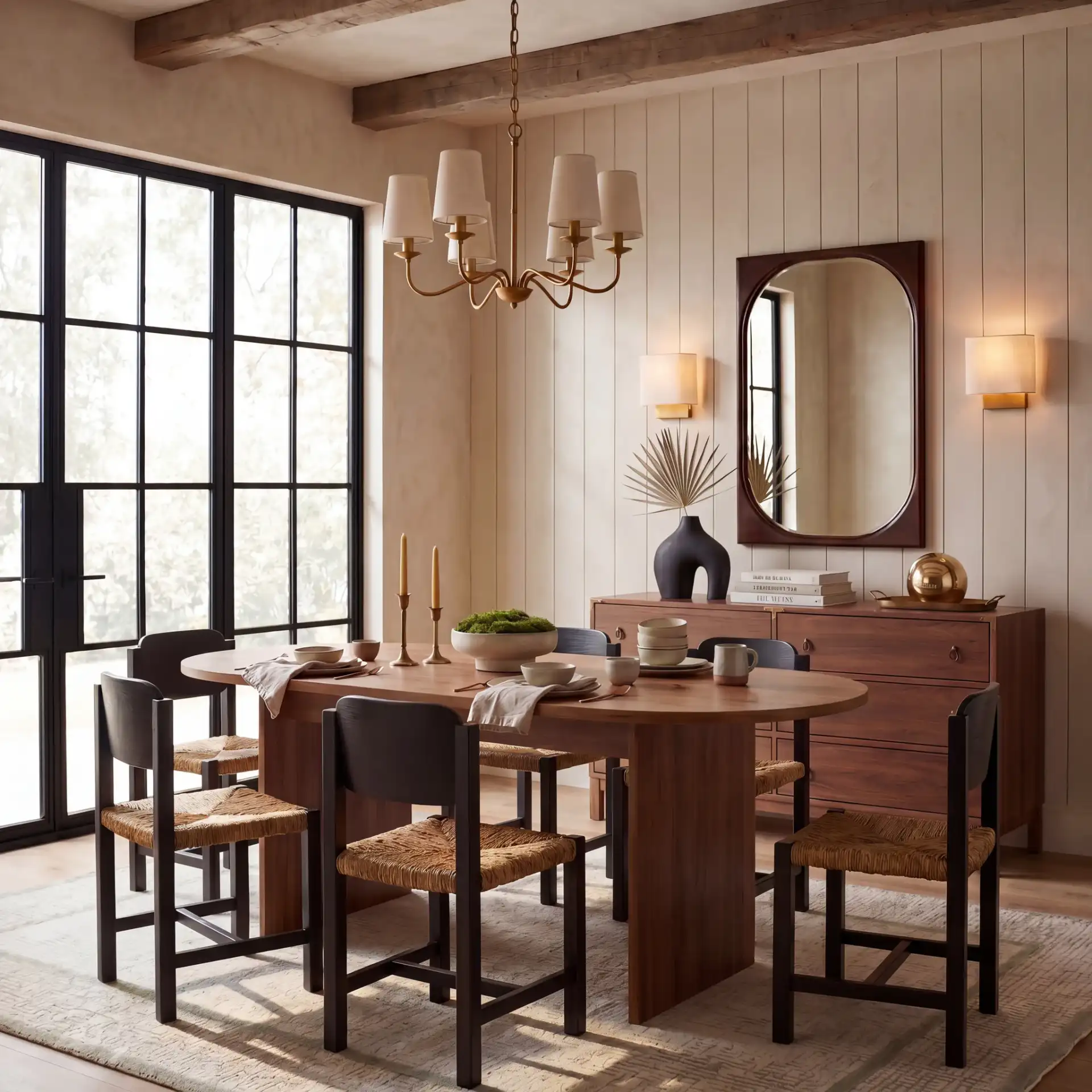 Aristedes Dining Chair in Banana Natural / Black in a styled room
