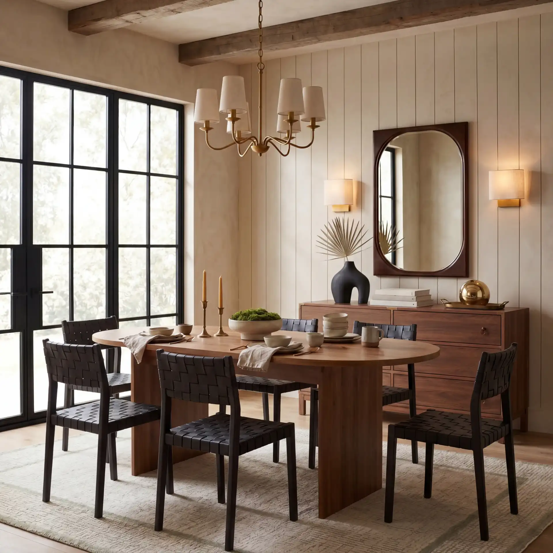 Tyde Dining Chair in Black in a styled room