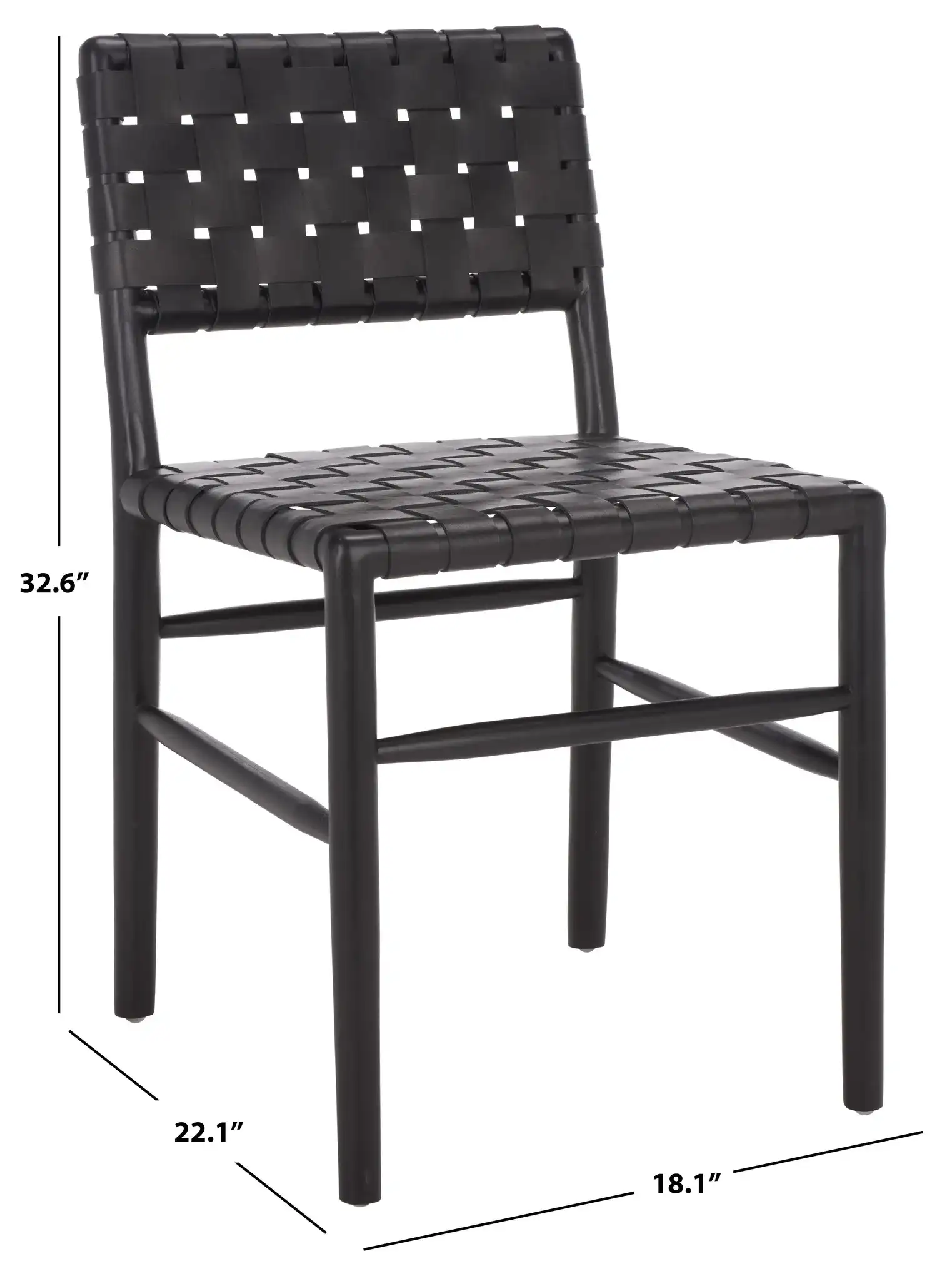 Kaiber Dining Chair in Black, detail view