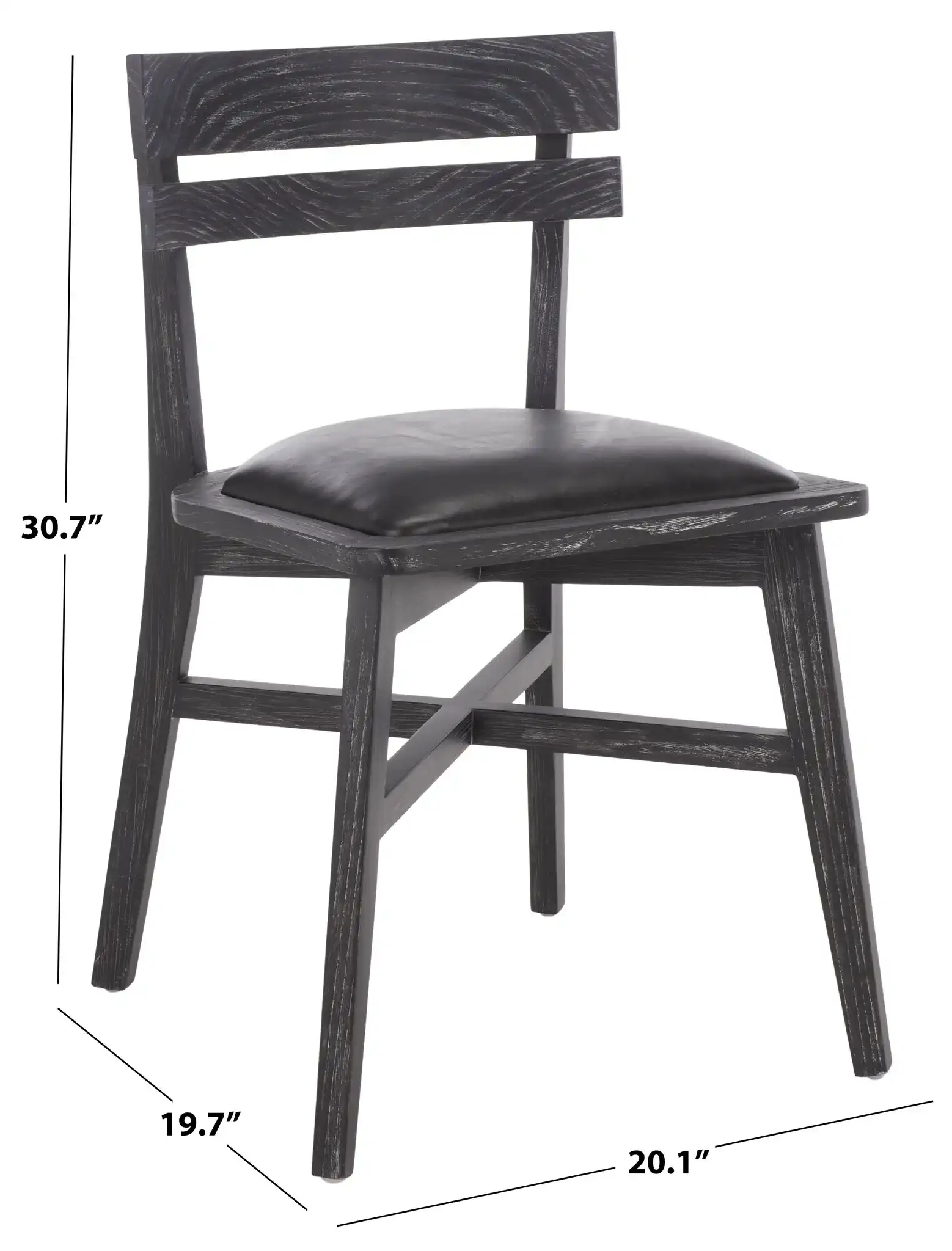 Casper Dining Chair in Black Wash / Black, detail view