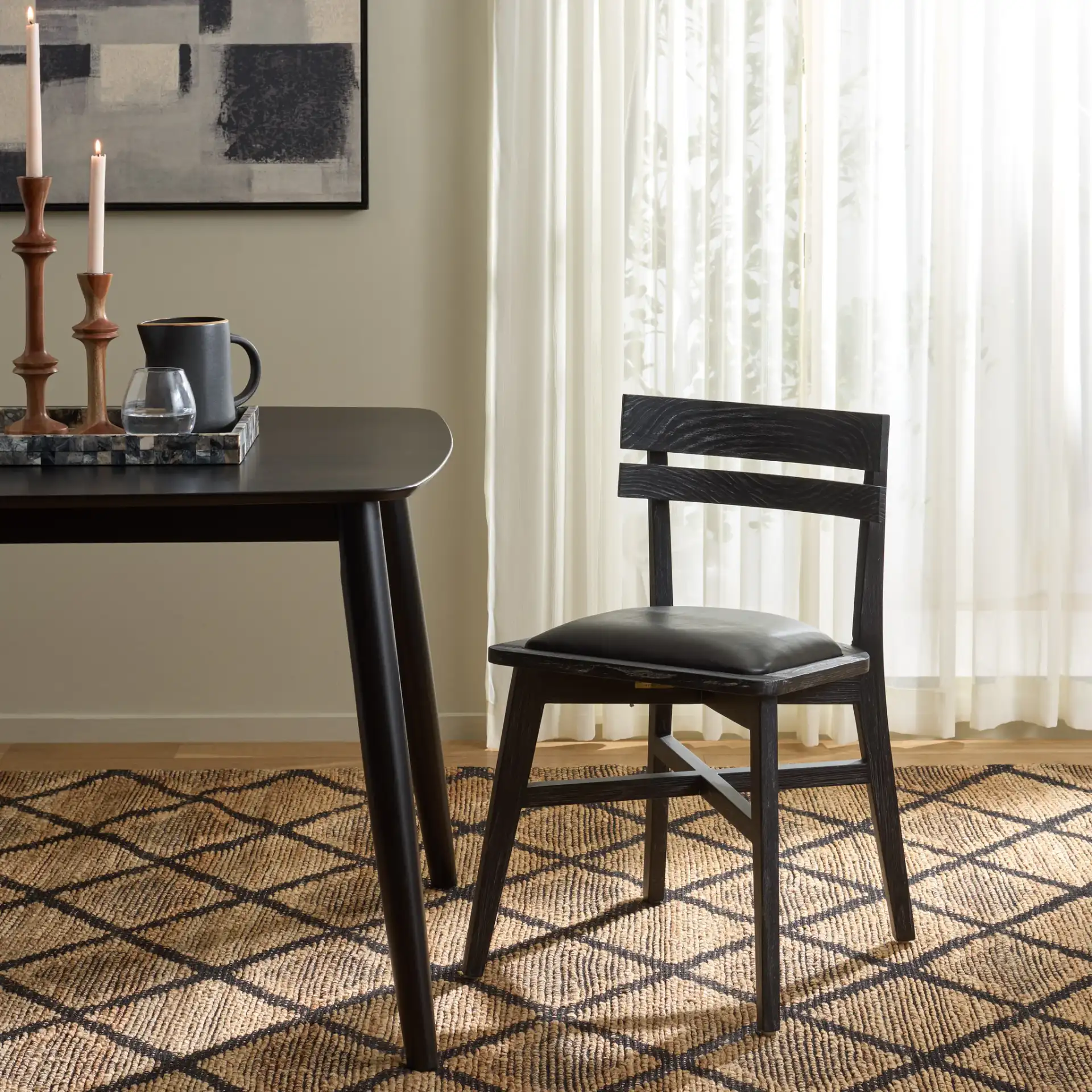 Casper Dining Chair in Black Wash / Black in a styled room