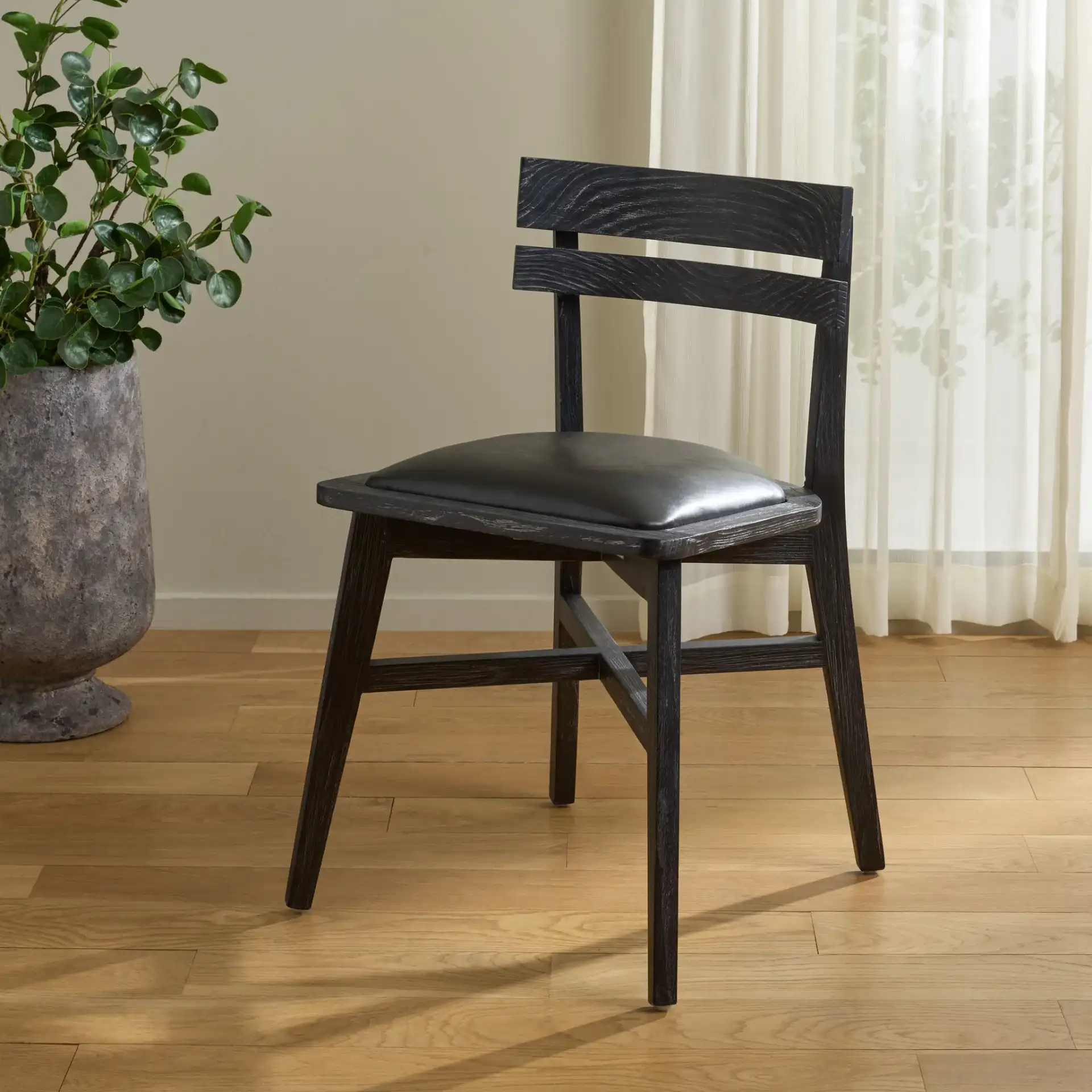 Casper Dining Chair in Black Wash / Black in a styled room