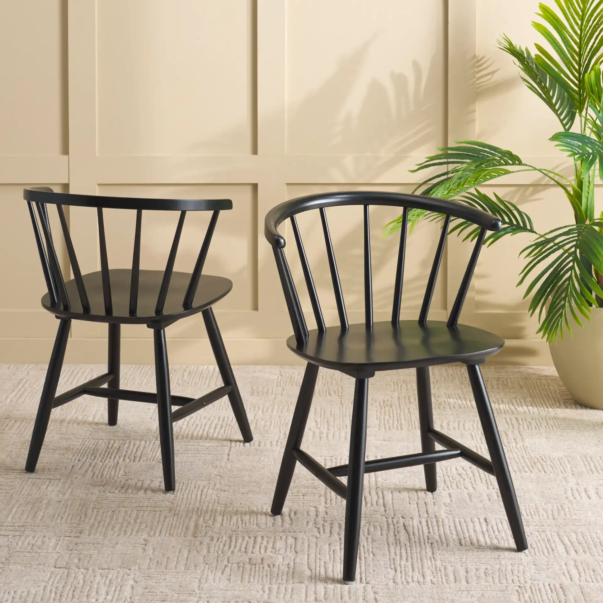 Ceres Dining Chair (Set of 2) in Black in a styled room