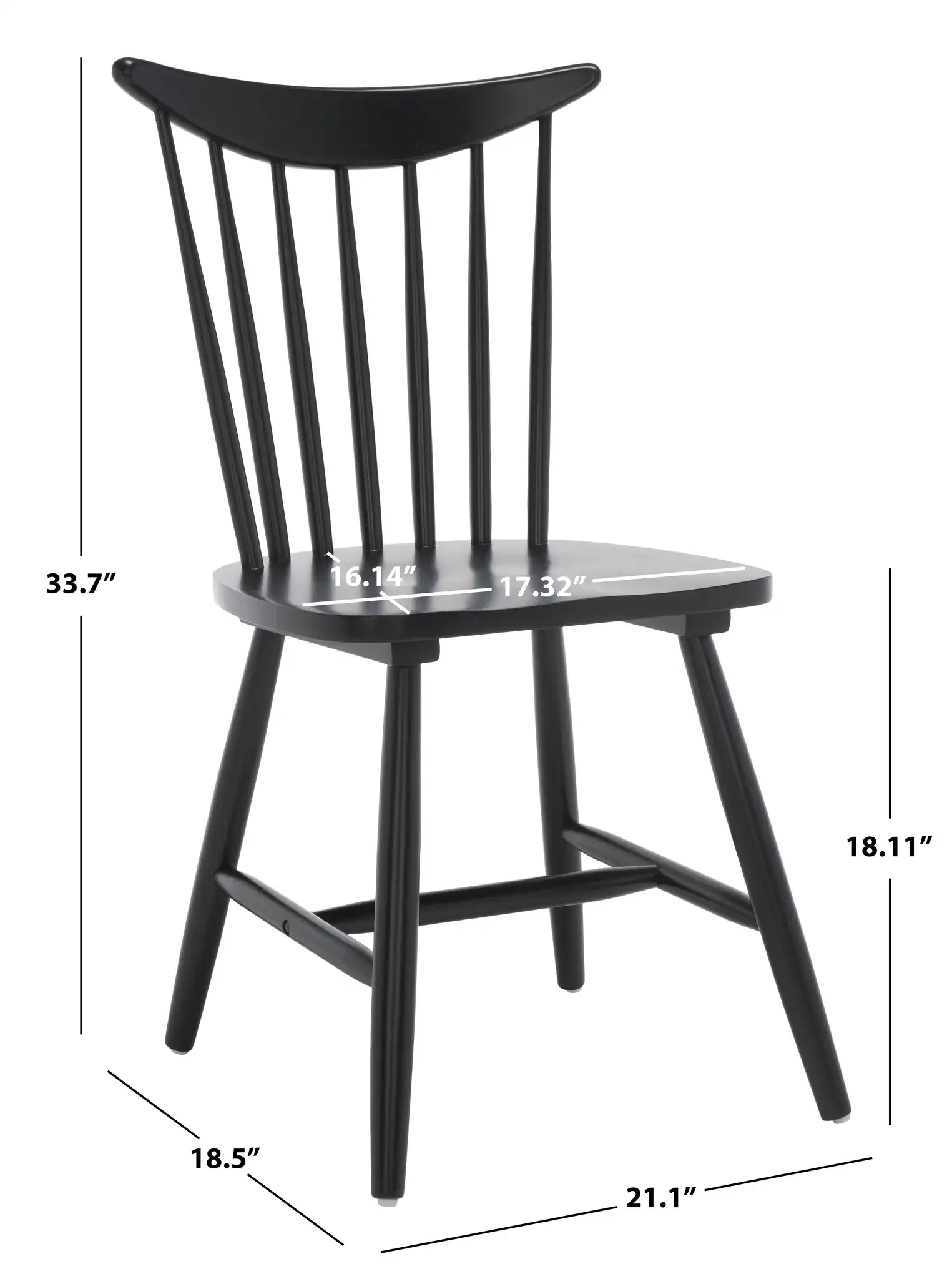 Jodan Dining Chair (Set of 2) in Black, detail view
