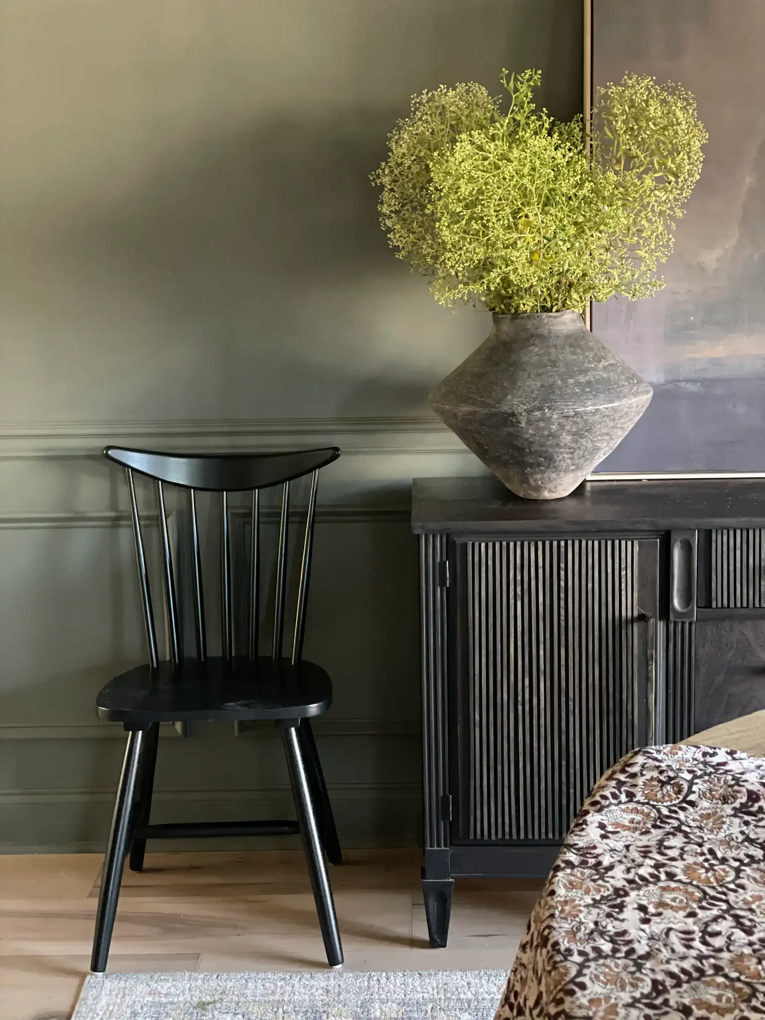 Jodan Dining Chair (Set of 2) in Black in a styled room